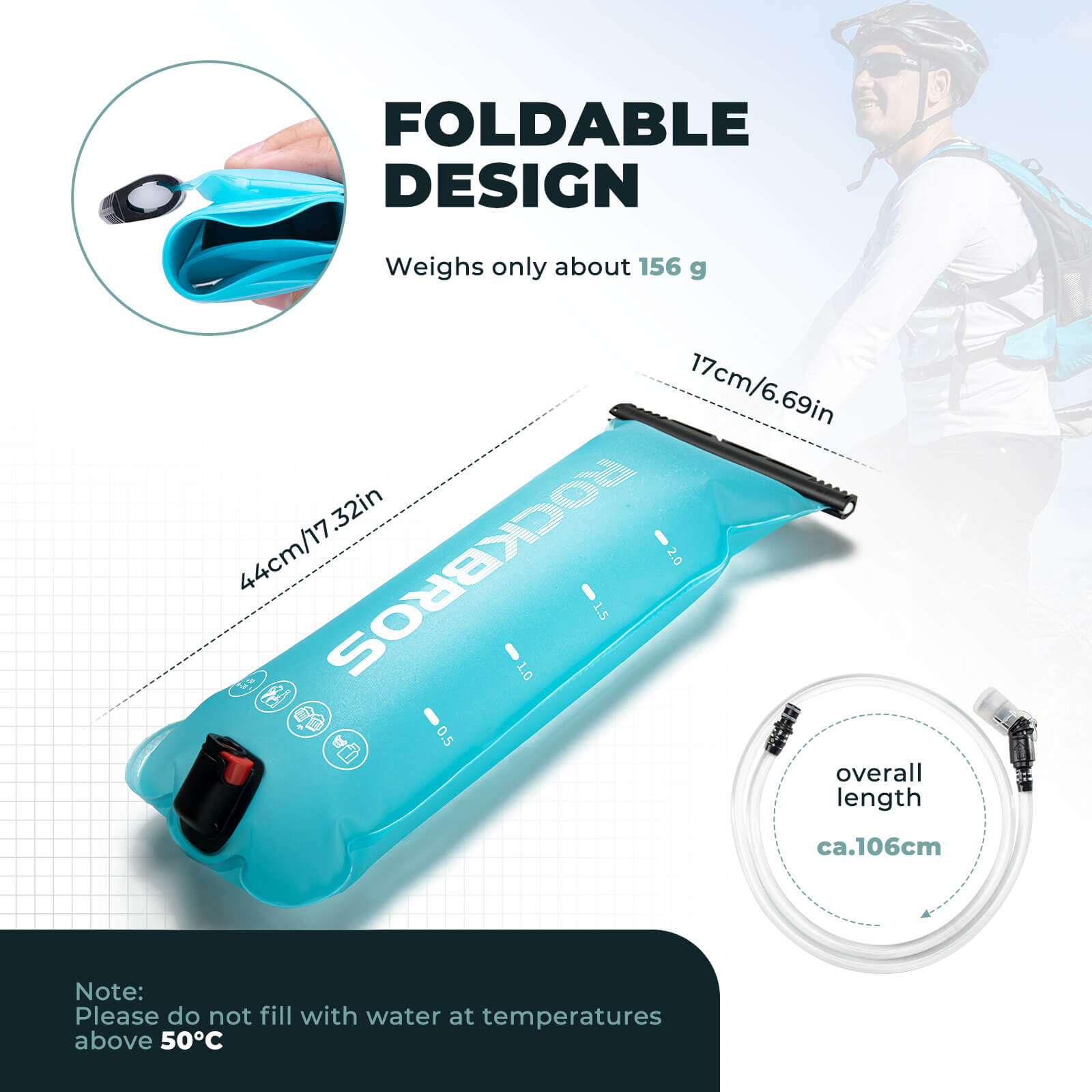 rockbros foldable hydration bladder for outdoor sports.