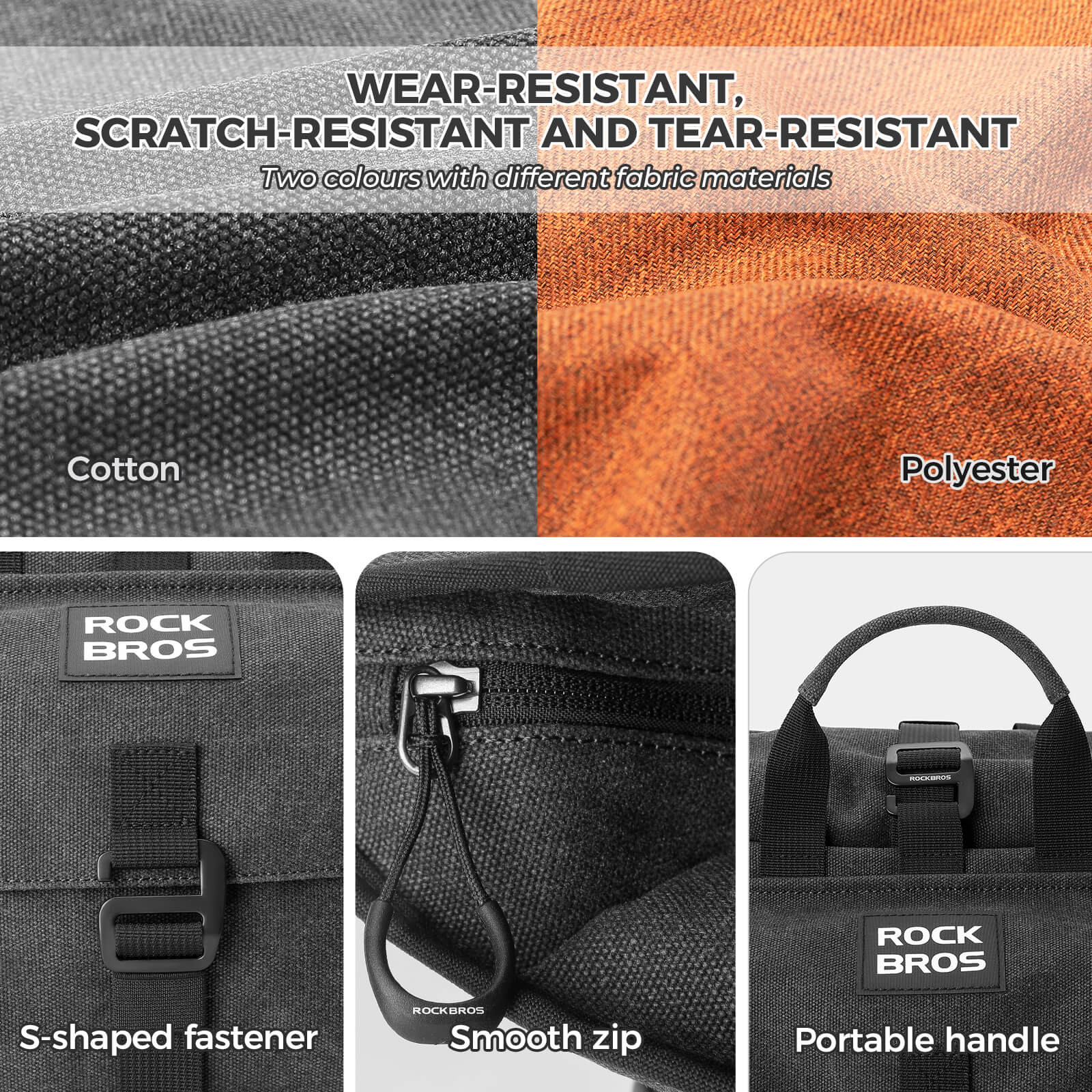 rockbros folding bike handlebar bag and backpack h46 convertible commuter storage solution.
#Color_Orange