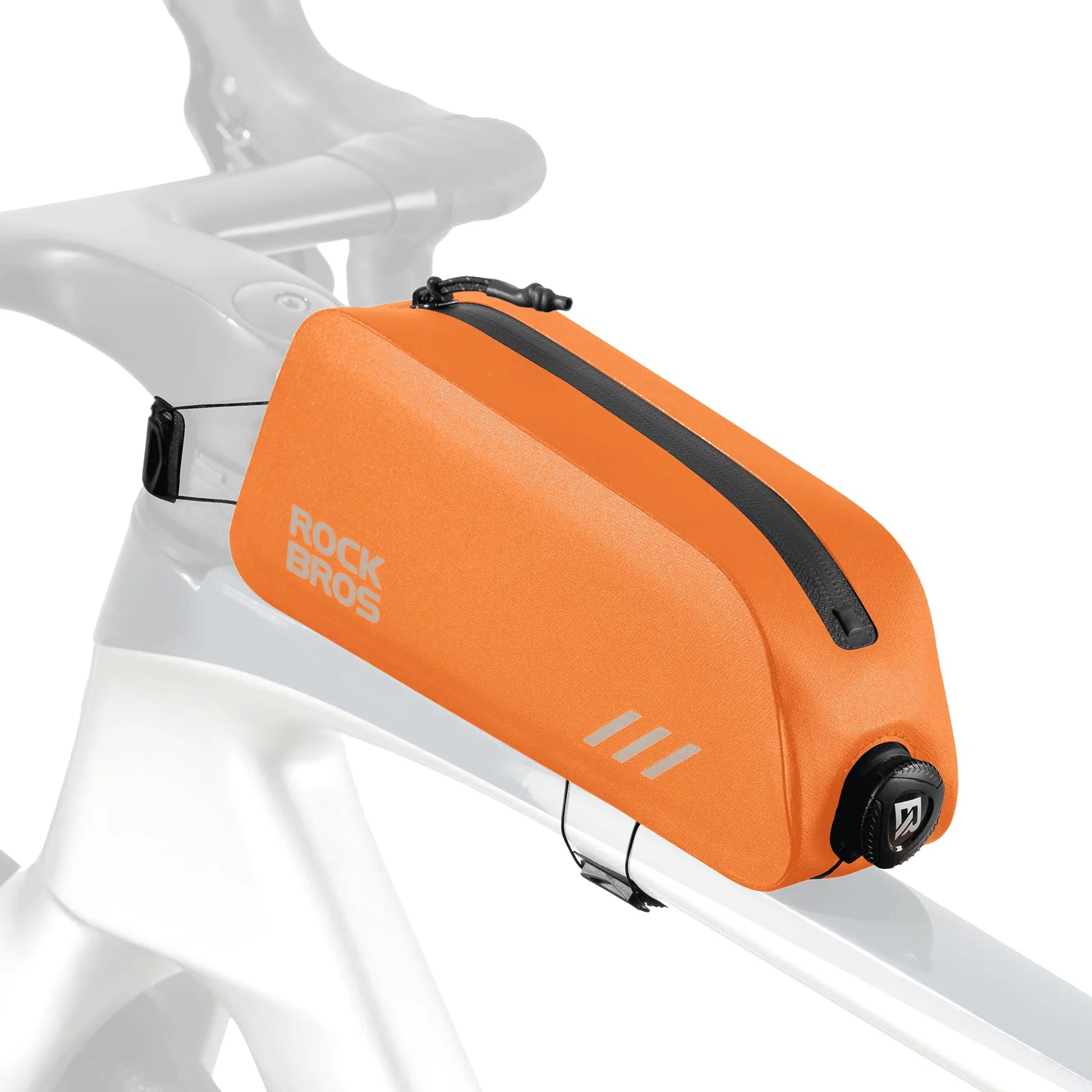 Waterproof cycling frame bag 0.9L anti-wear bike storage pouch.
#color_orange