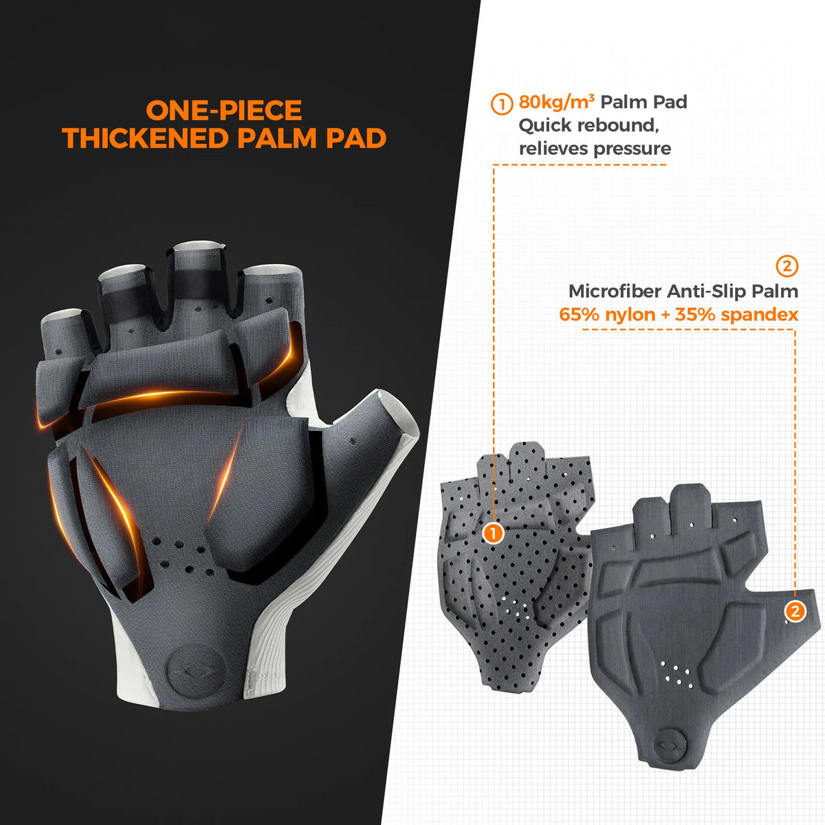 Comfortable gel-padded cycling gloves with elastic interface and non-slip design
#color_black