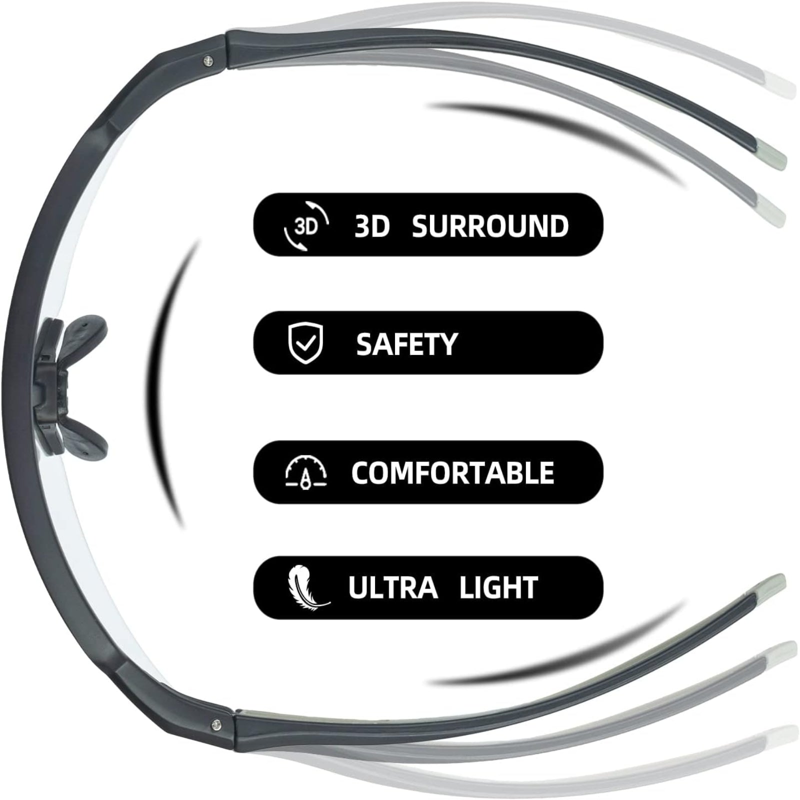 rockbros photochromic cycling glasses with uv protection#color_Black frame with photochromic red lens