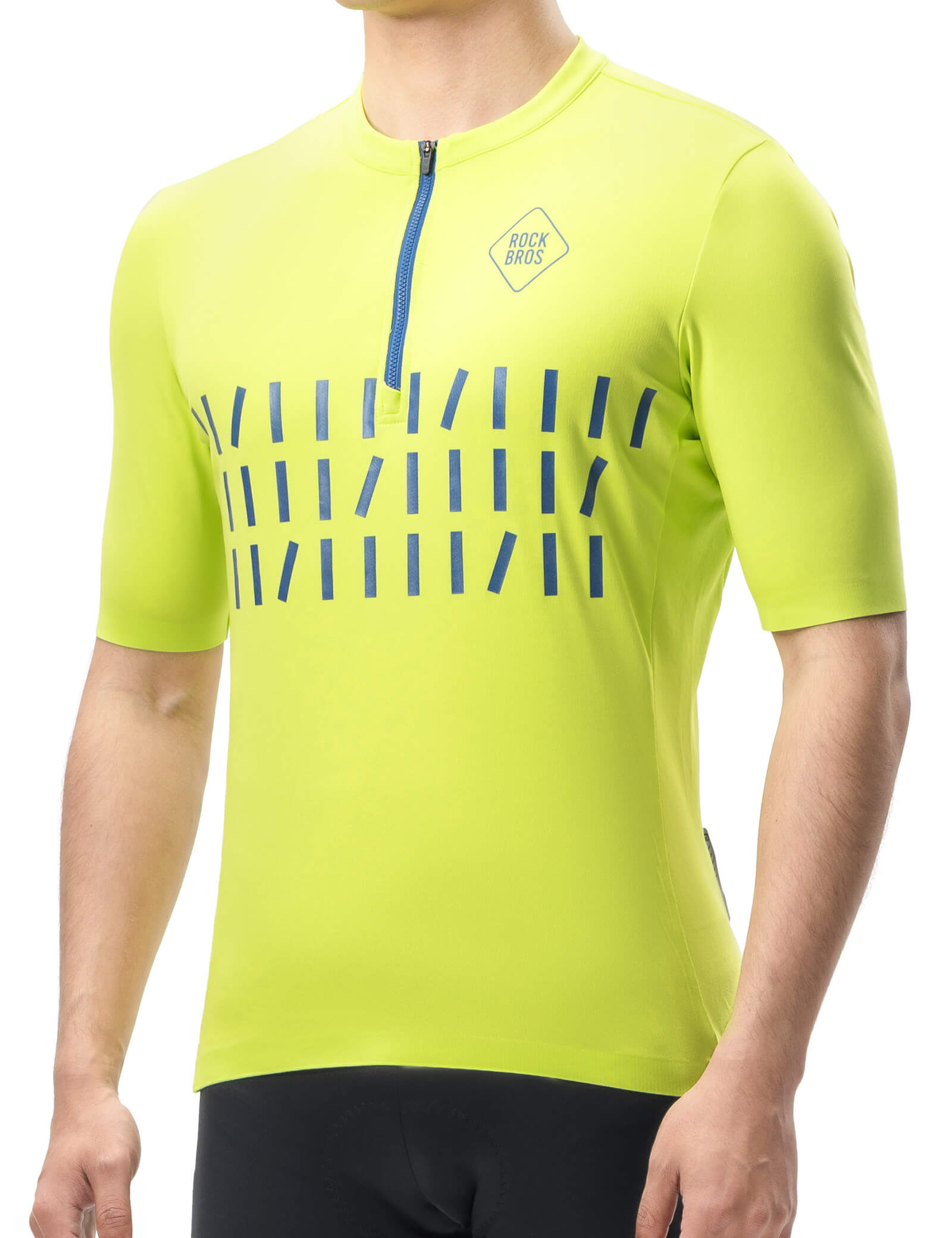 rockbros half-zip colorful cycling jersey for summer rides.
#color_bud green