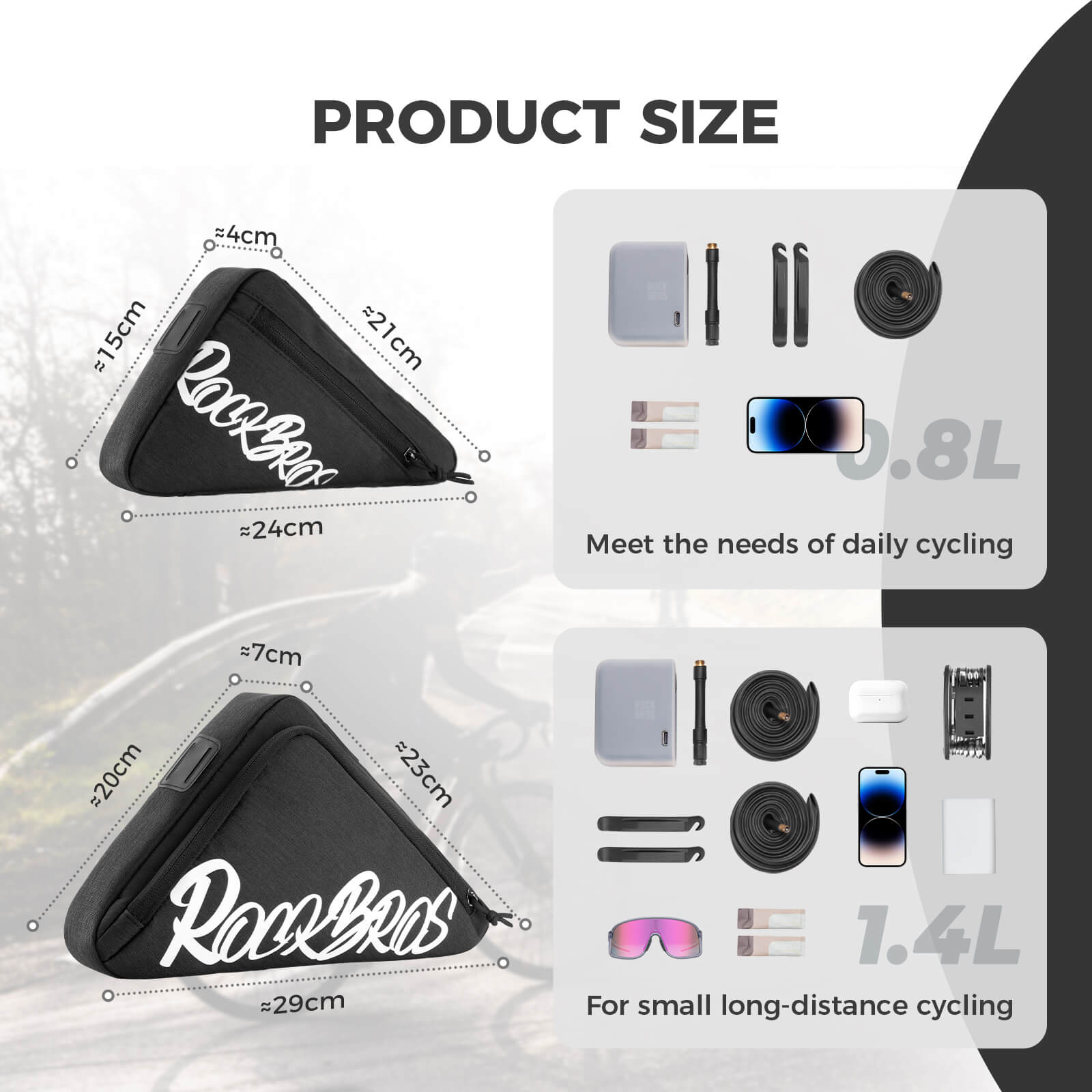 rockbros triangle frame bag handy cycling ride
#color_black