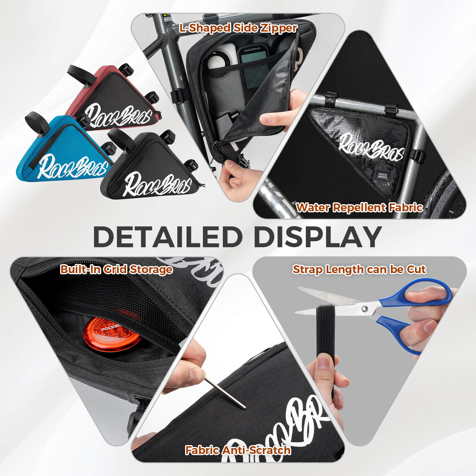 rockbros triangle frame bag handy cycling ride
#color_black