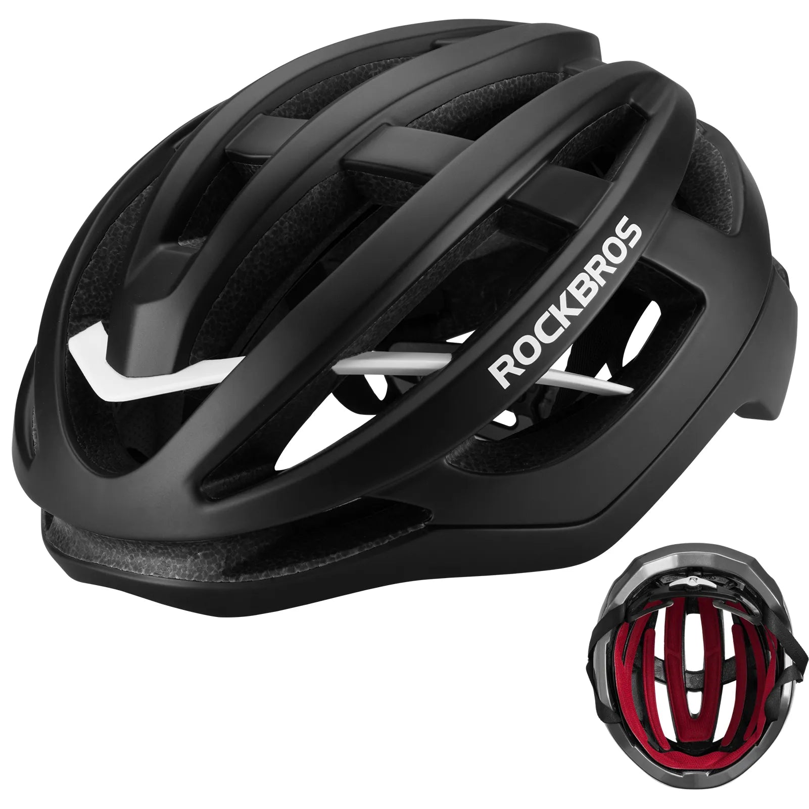 ROCKBROS HC-58 red cycling helmet for MTB and road riding.
#colour_black