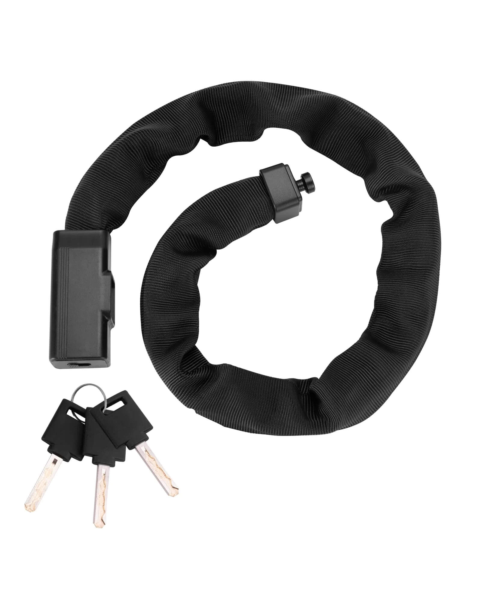 ROCKBROS high-security heavy-duty bike chain lock with 2 keys, durable steel links for bicycle protection.