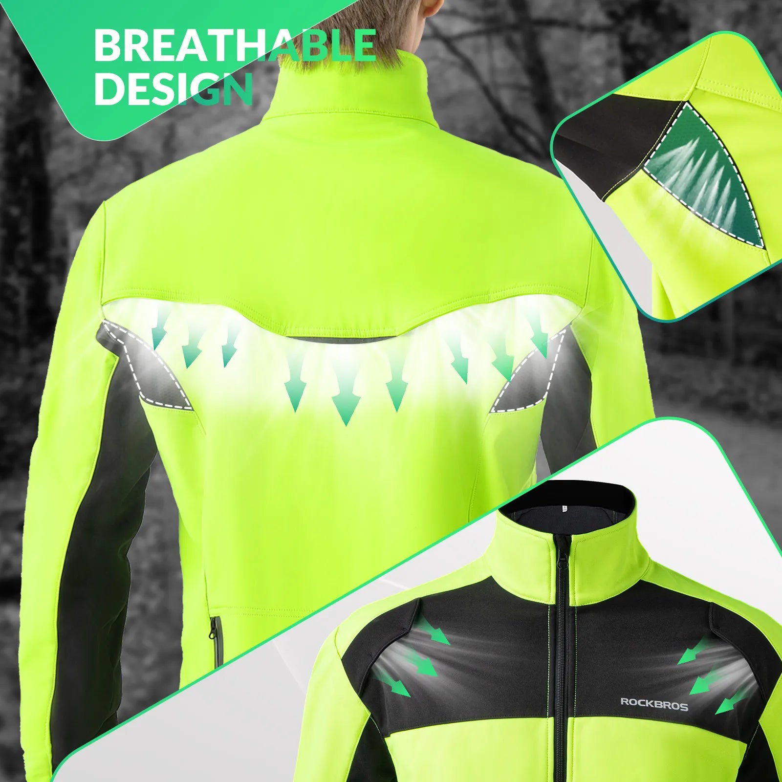 Hi-Vis Thermal Cycling Jacket Water-Resistant Fleece Gear for Winter