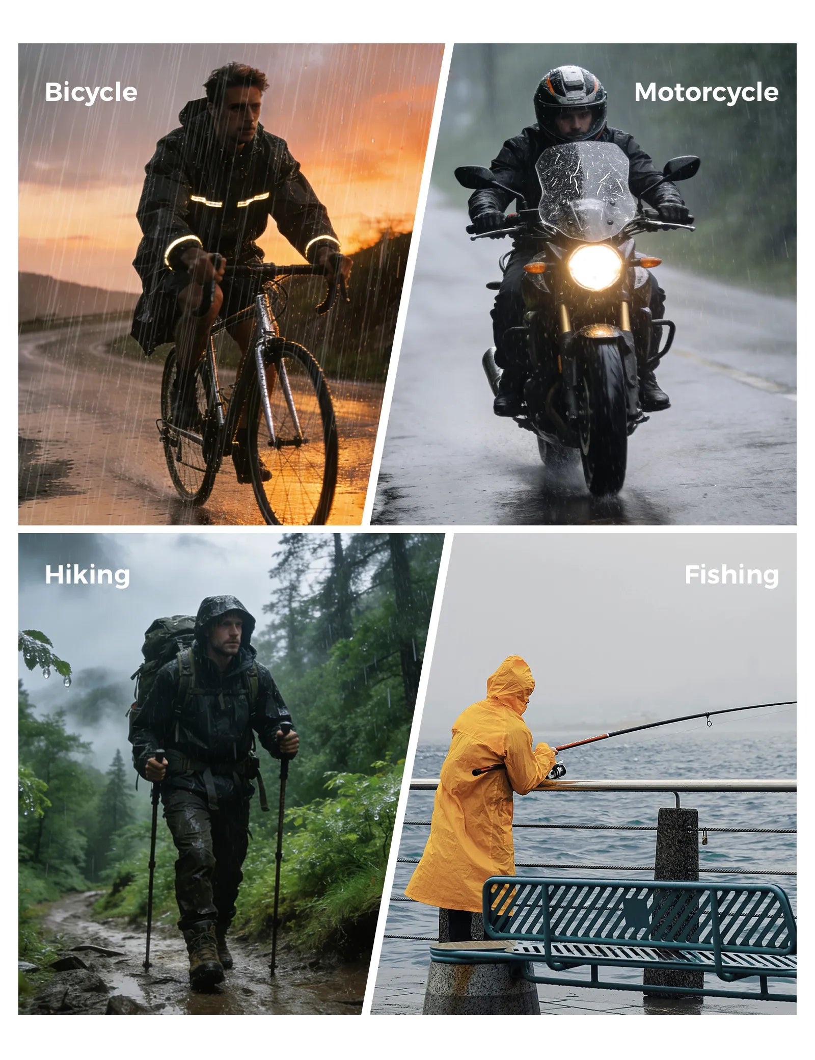 Rockbros Fully Sealed Rainproof Cycling Jacket in Hi-Vis Yellow - Professional Waterproof Rain Gear for Cyclists.