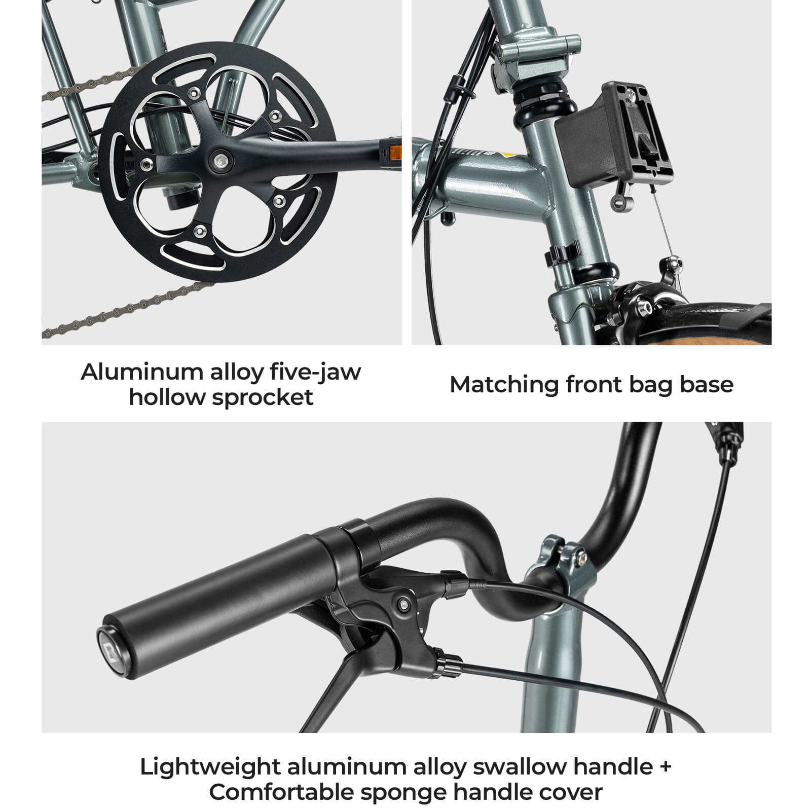 ROCKBROS HRS Folding Bike 16 Inch - Wheel and Brake Close-up