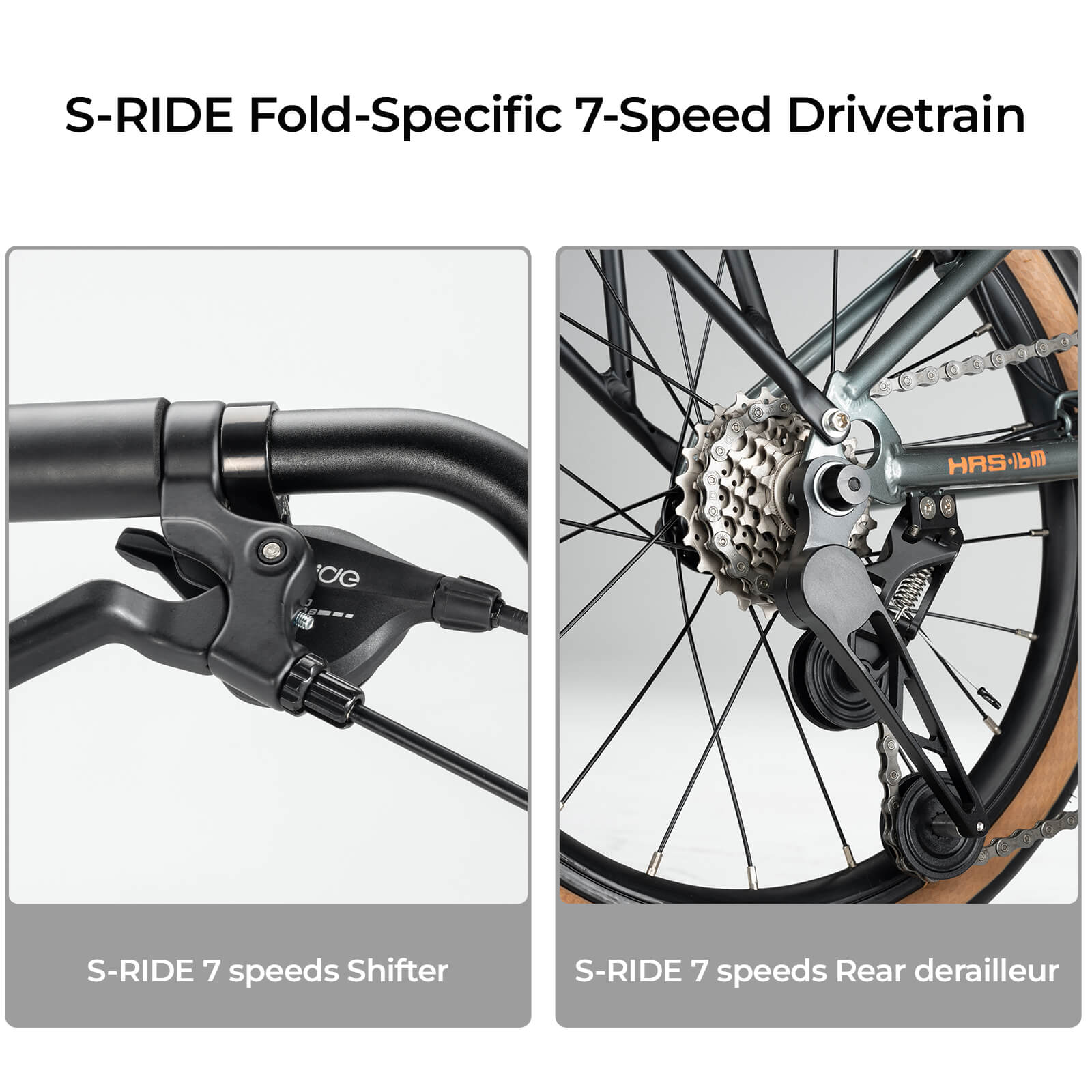 ROCKBROS HRS Folding Bike 16 Inch - Wheel and Brake Close-up