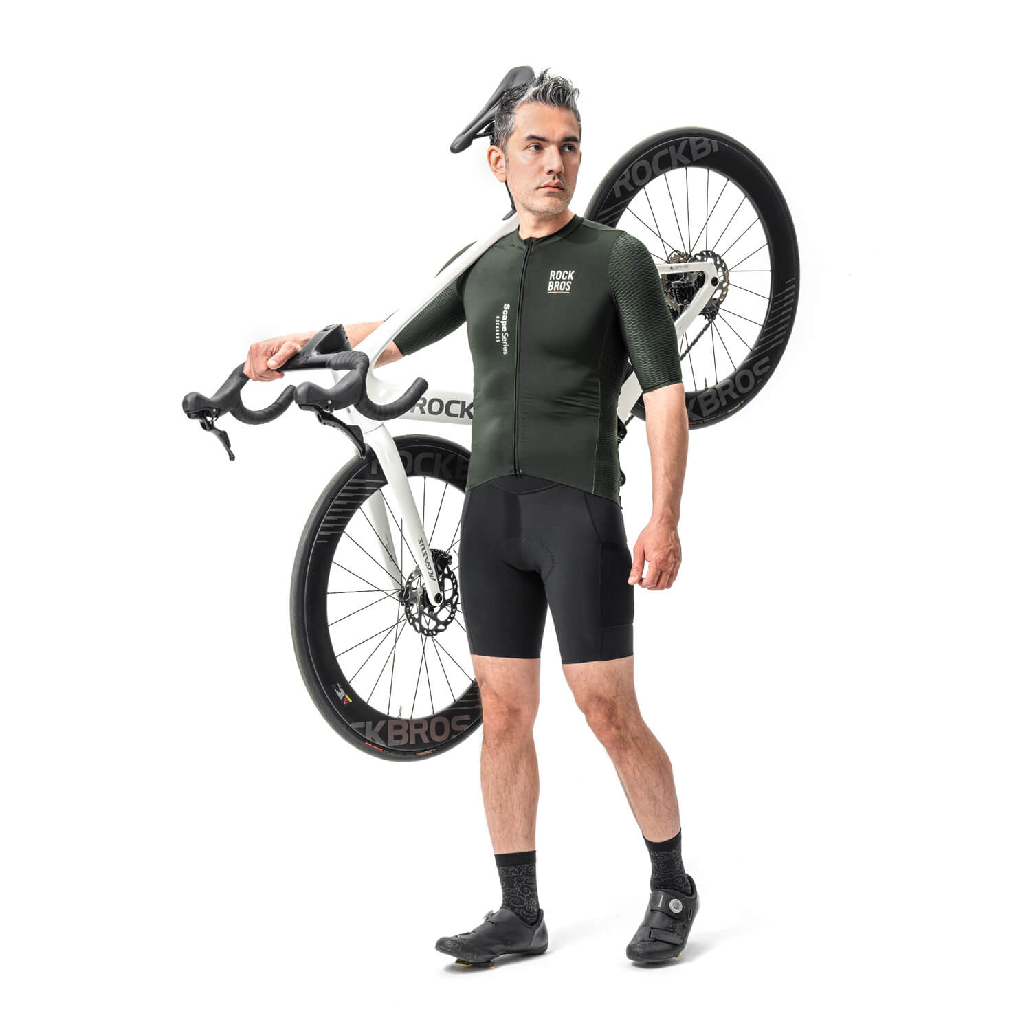 rockbros performance men’s cycling jersey for daily road rides.