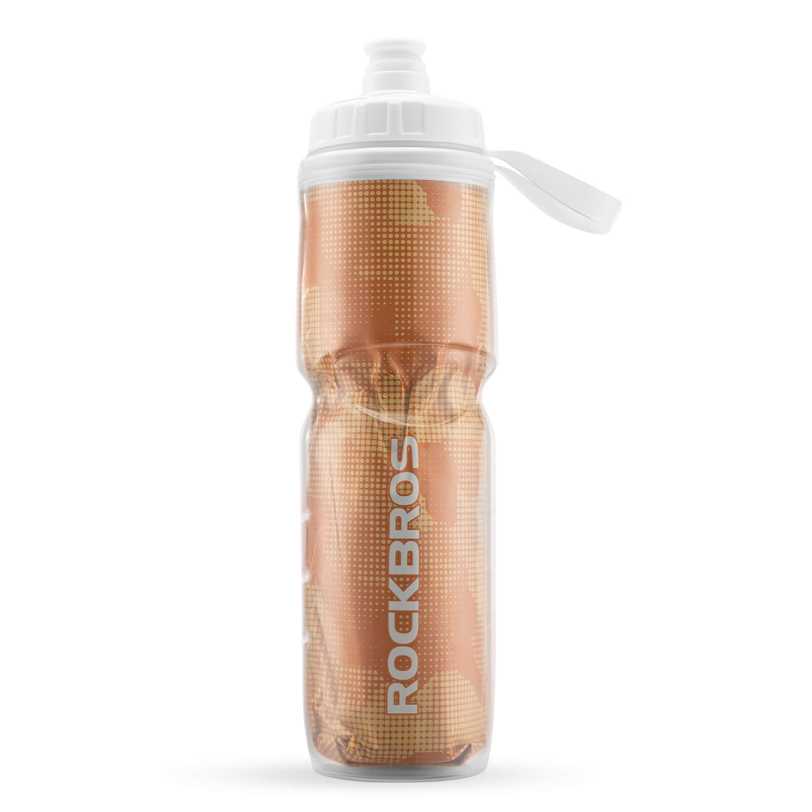 rockbros insulated cycling water bottle for outdoor rides.
#color_orange