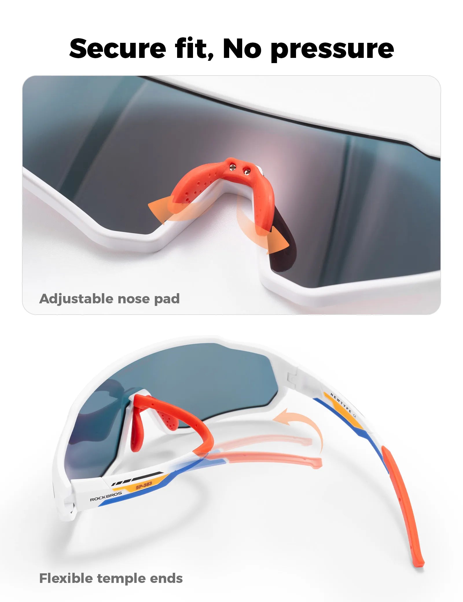 ROCKBROS Children's Sports Sunglasses featuring UV400 Protection and Intelligent Photochromic Lens Technology.
#color_black