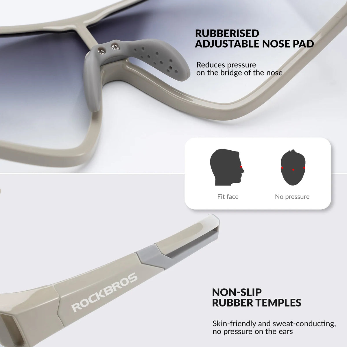 ROCKBROS kids photochromic bike sunglasses with adjustable frame.
#color_blue