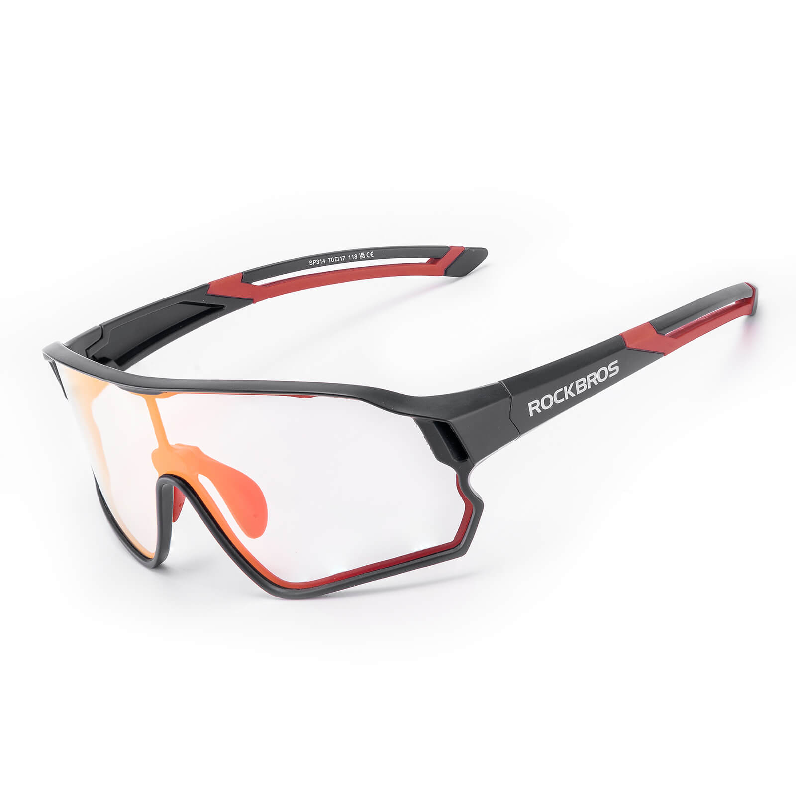 ROCKBROS kids photochromic bike sunglasses with adjustable frame.
#color_black