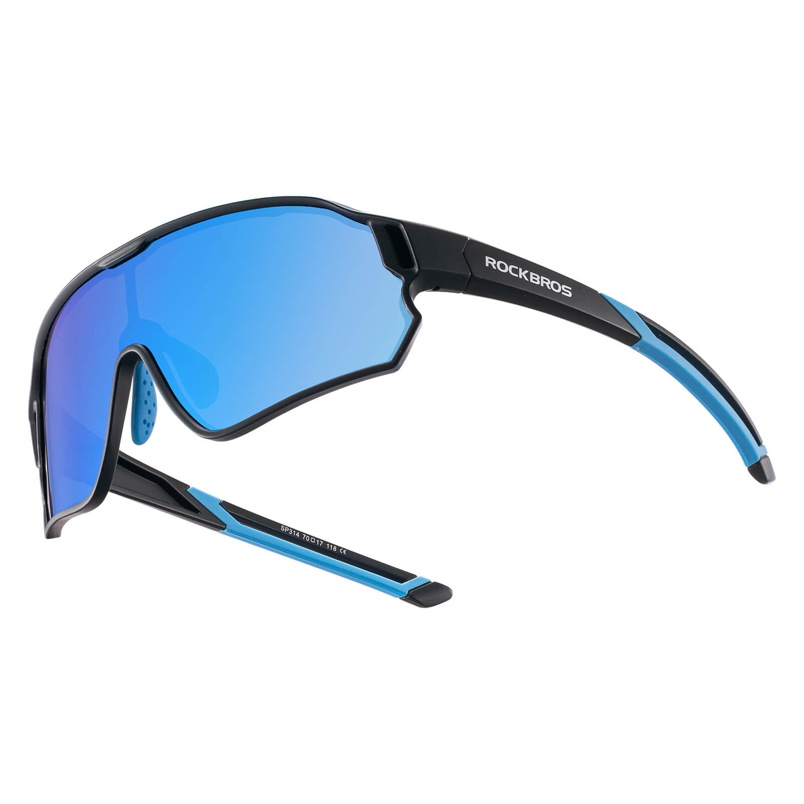 ROCKBROS polarised kids cycling sunglasses worn by child.
#color_black