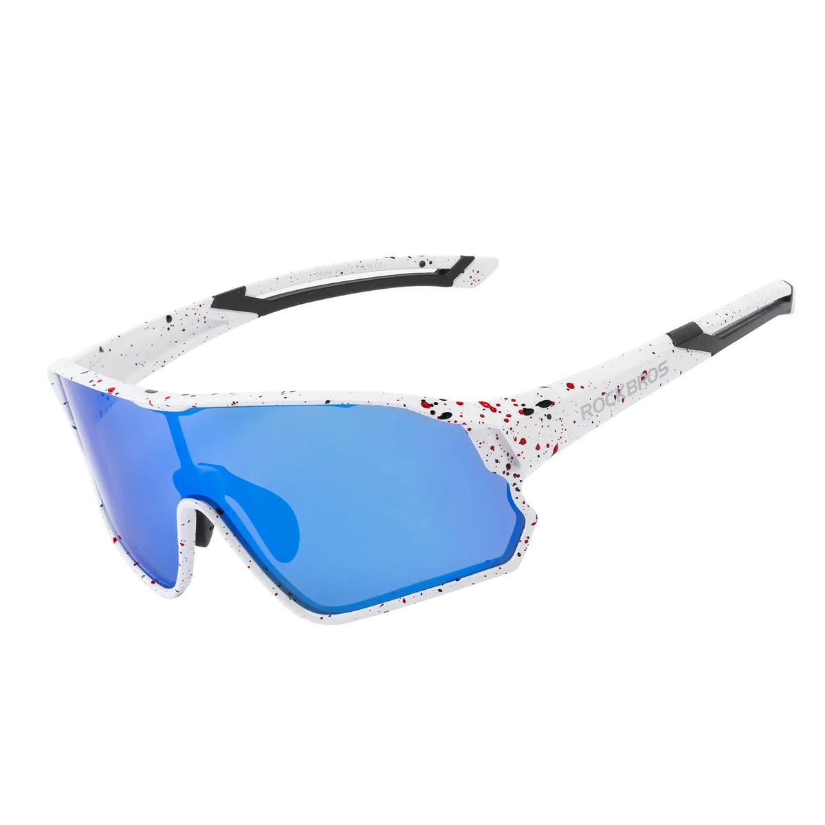 ROCKBROS polarised kids cycling sunglasses worn by child.
#color_white