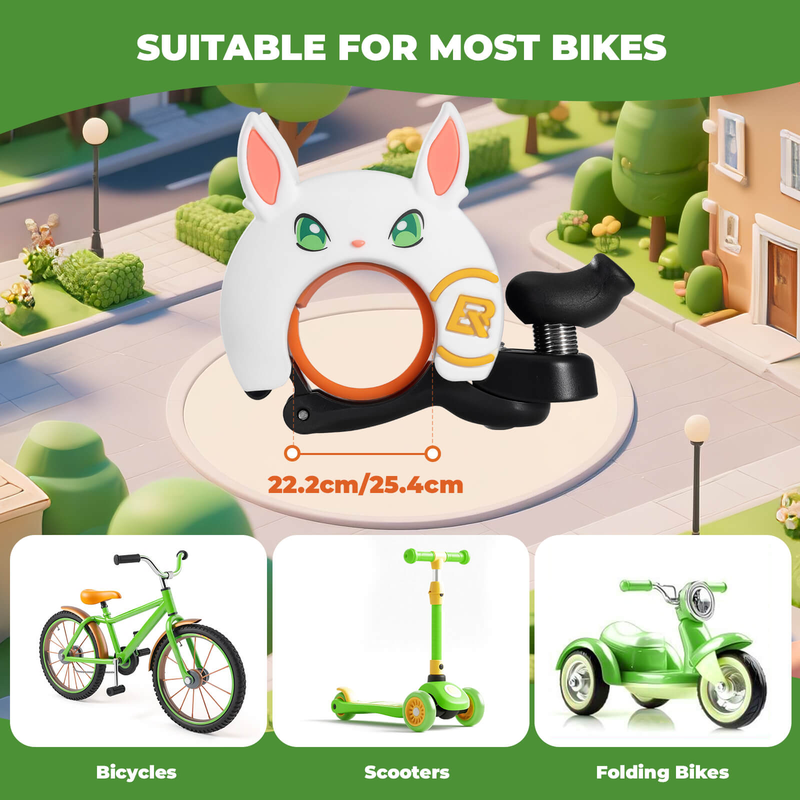 rockbros kids cartoon bike bell for children’s bikes.
#option_rabbit
