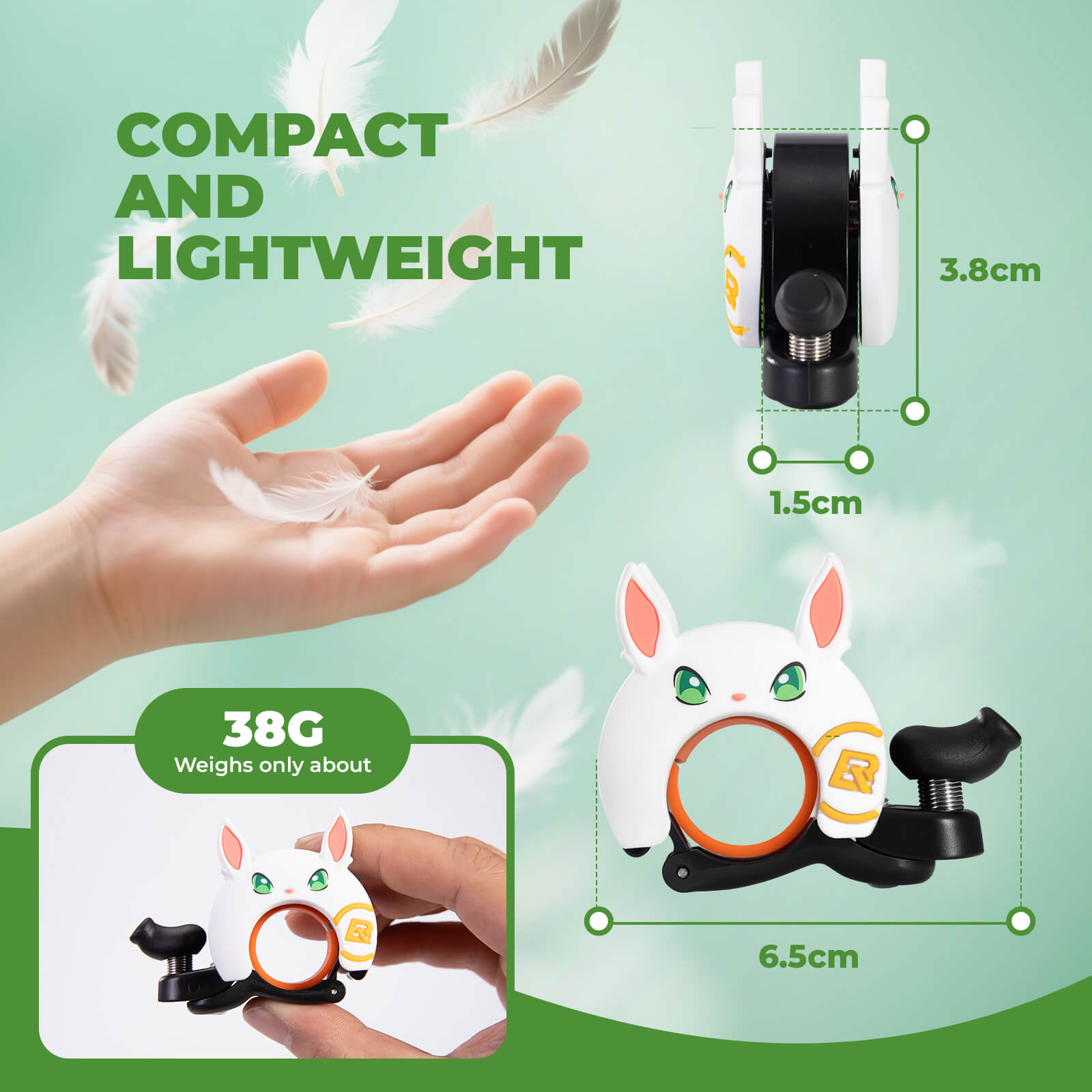 rockbros kids cartoon bike bell for children’s bikes.
#option_rabbit