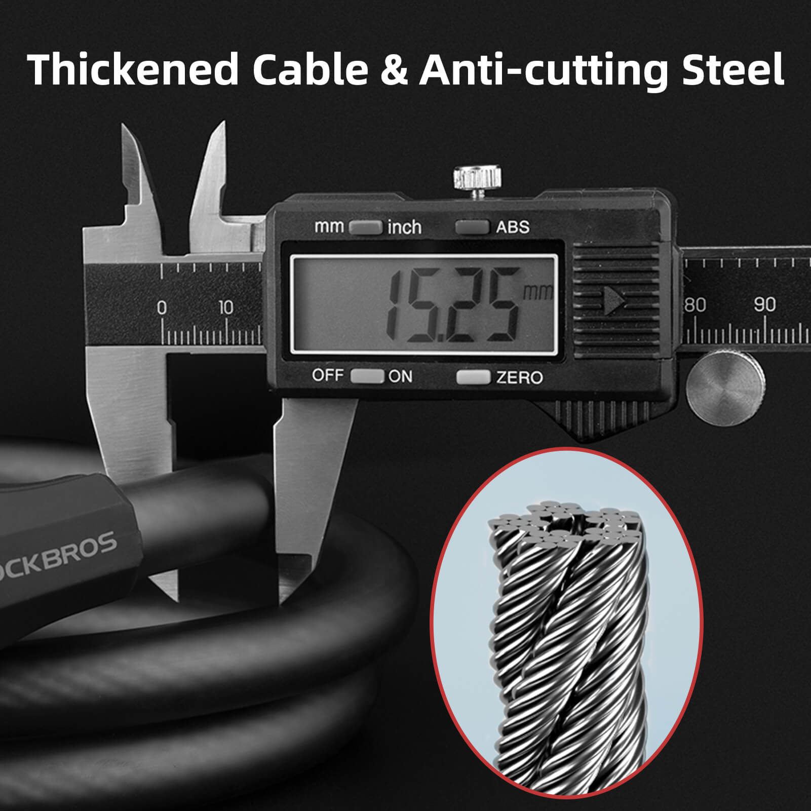 rockbros led security bike lock 5 digit combination for night cycling