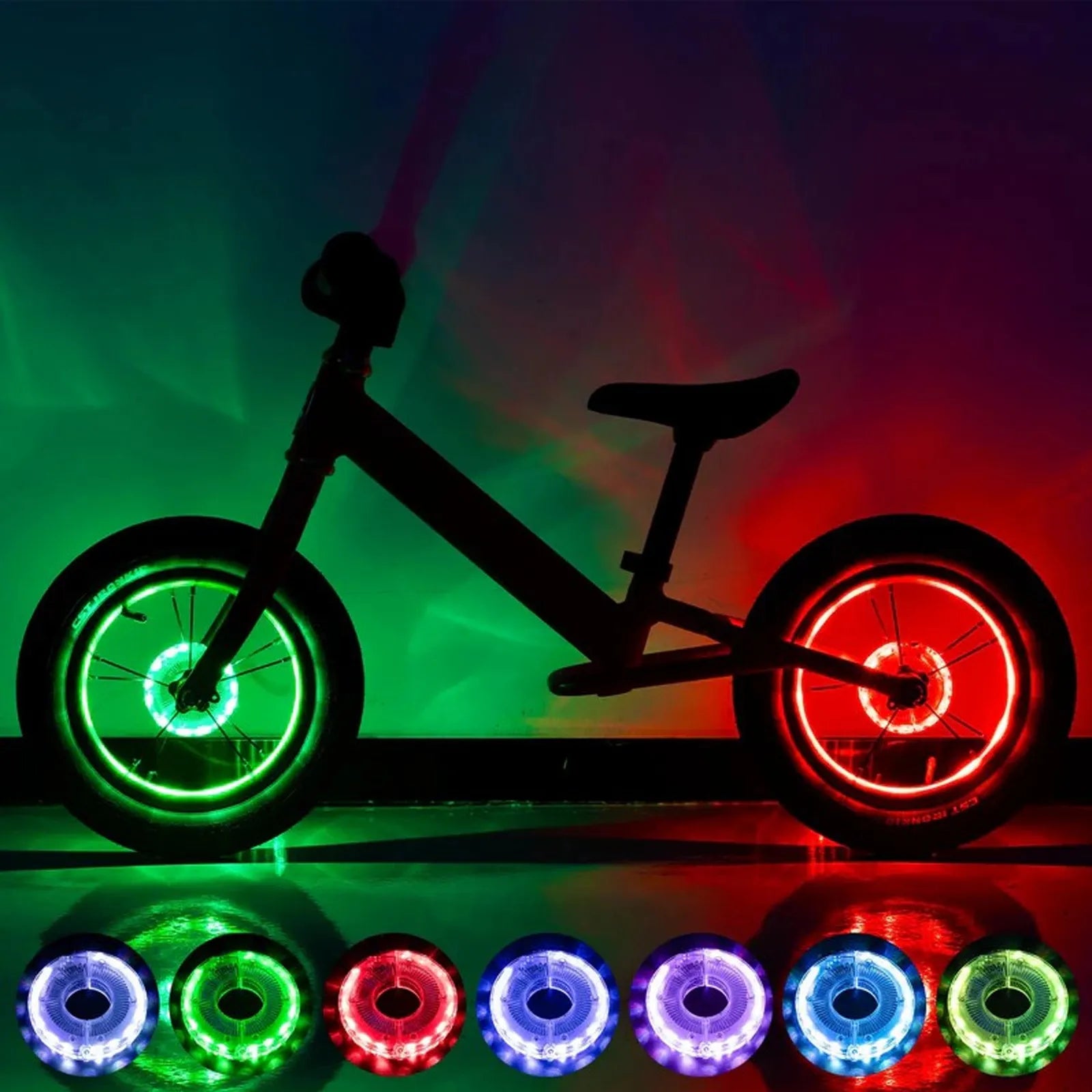 ROCKBROS rechargeable LED bicycle hub lights for road and mountain bike tyres.
#options_Kids Bike (1-Pack)