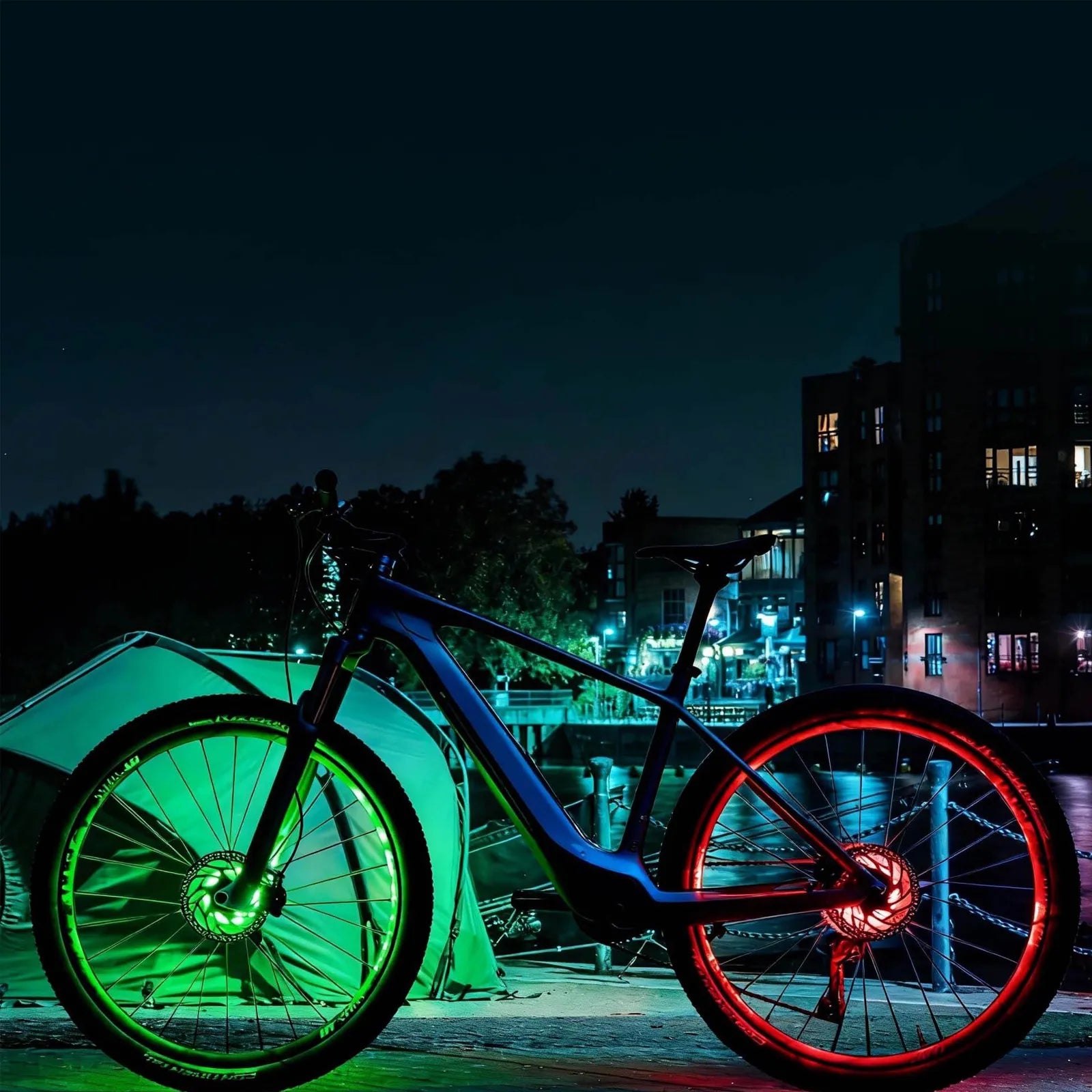 ROCKBROS rechargeable LED bicycle hub lights for road and mountain bike tyres.
#options_Mountain Bike (2-Pack)