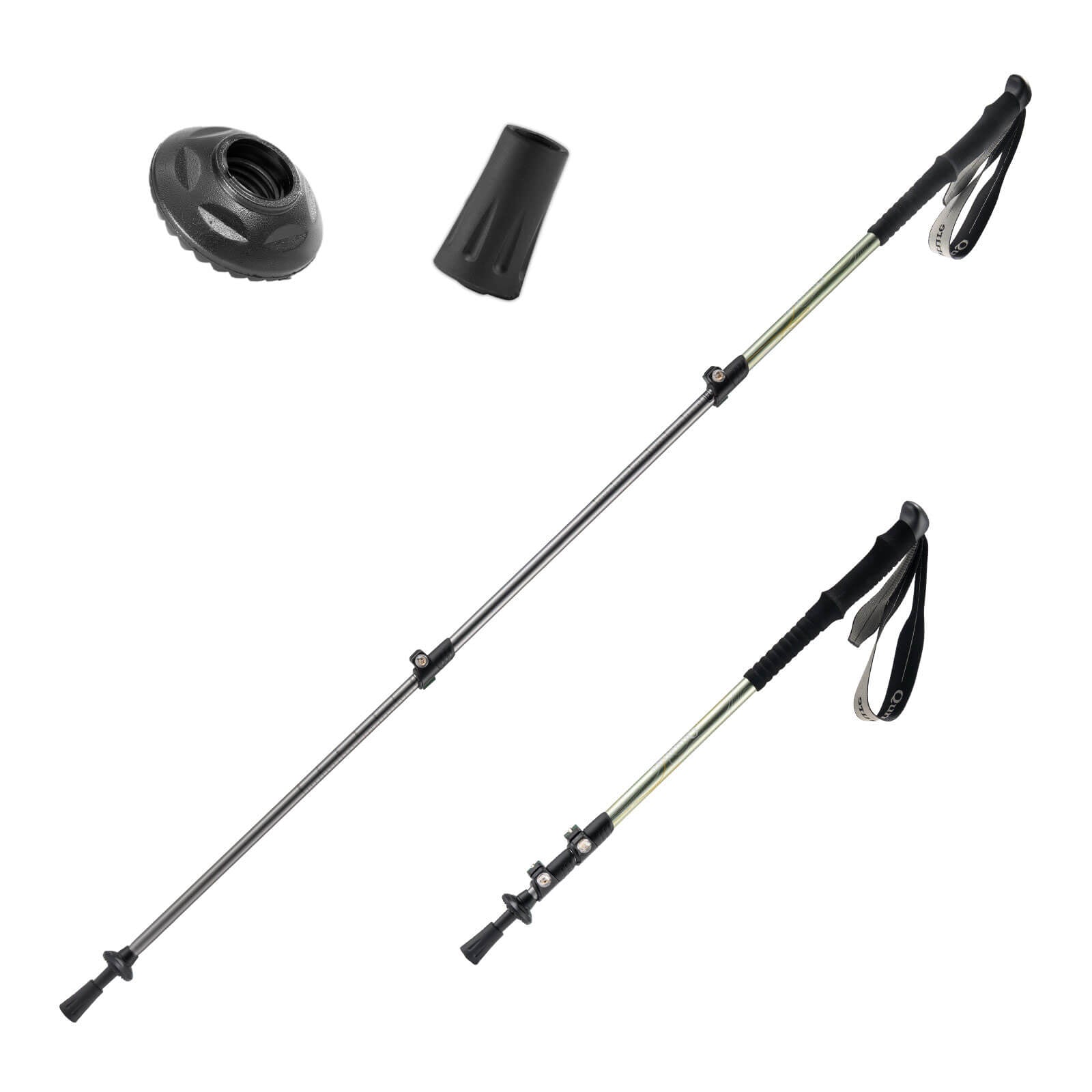 qunature ultralight 3-section trekking pole for outdoor trekking.
#color_green