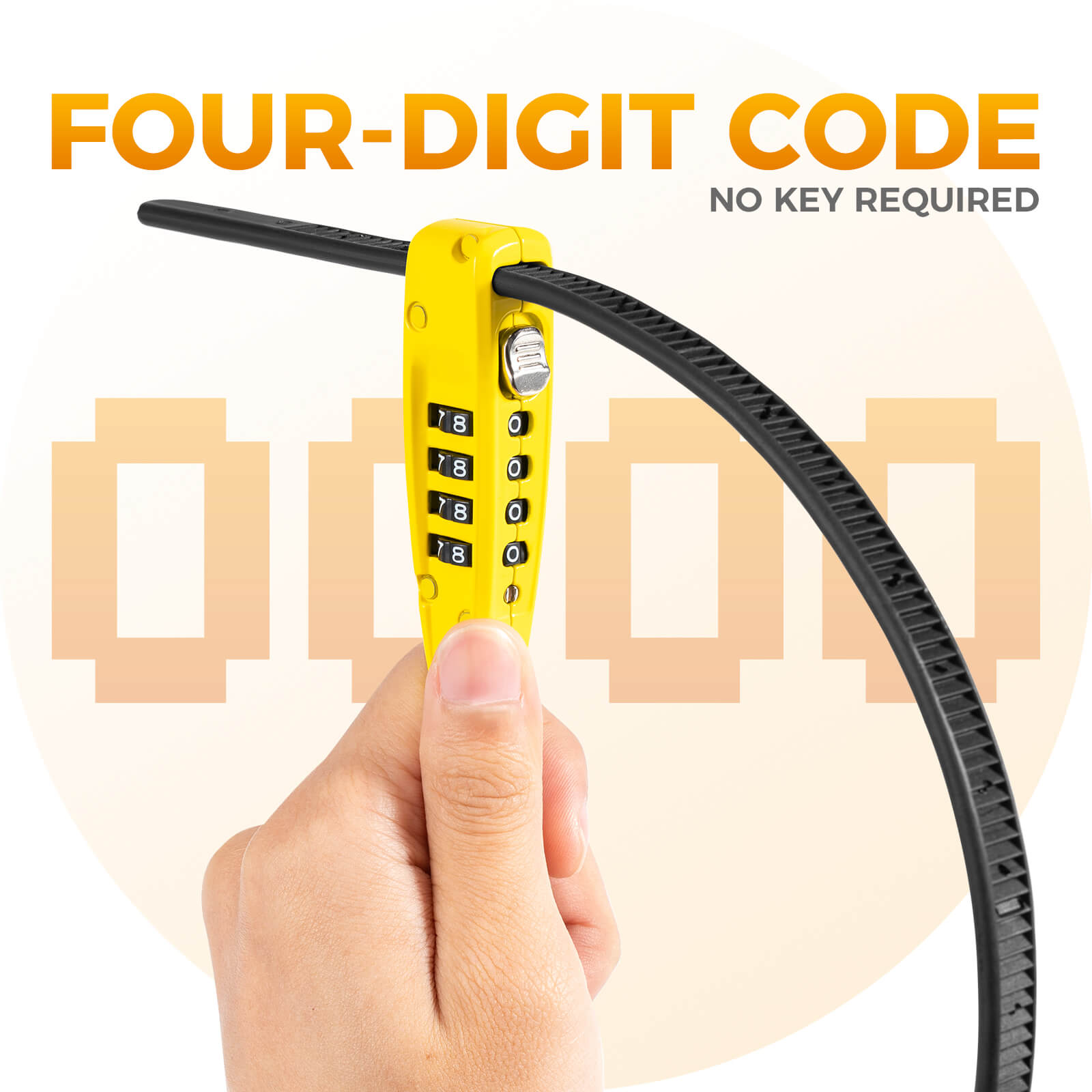 rockbros portable anti-theft cable lock for cycling