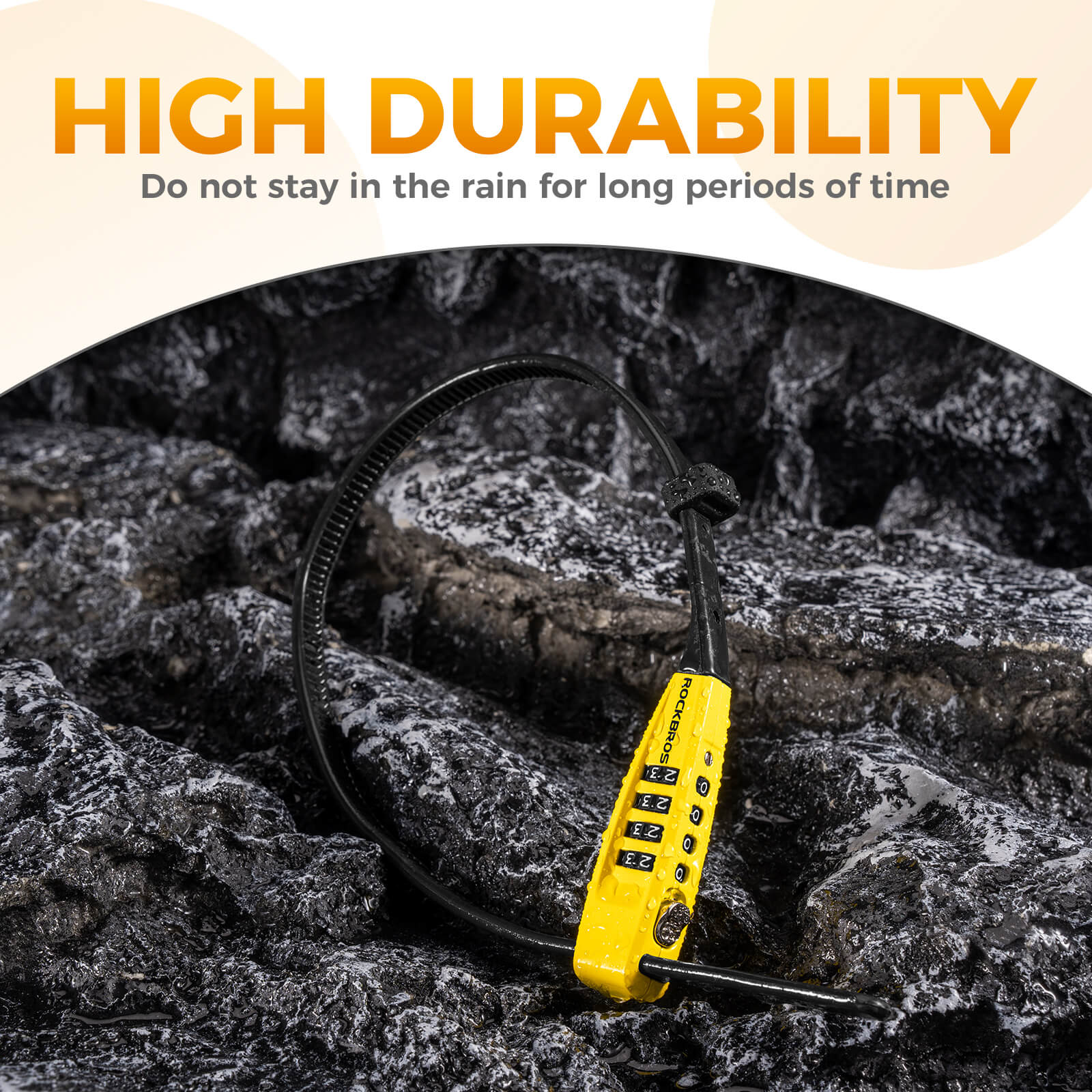 rockbros portable anti-theft cable lock for cycling