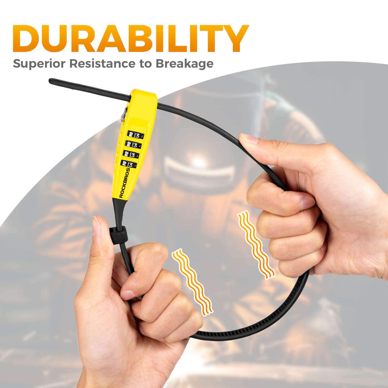 rockbros portable anti-theft cable lock for cycling