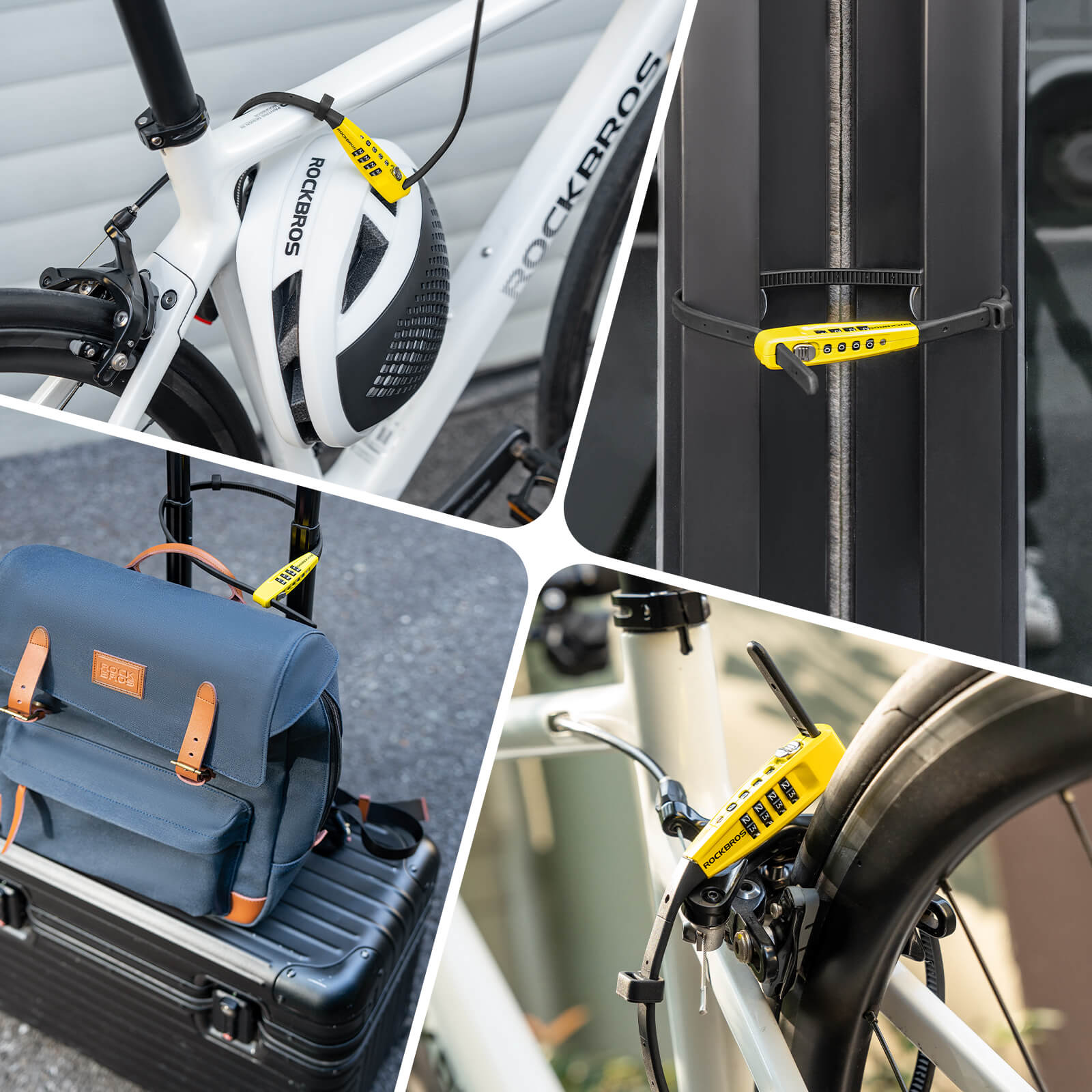 rockbros portable anti-theft cable lock for cycling