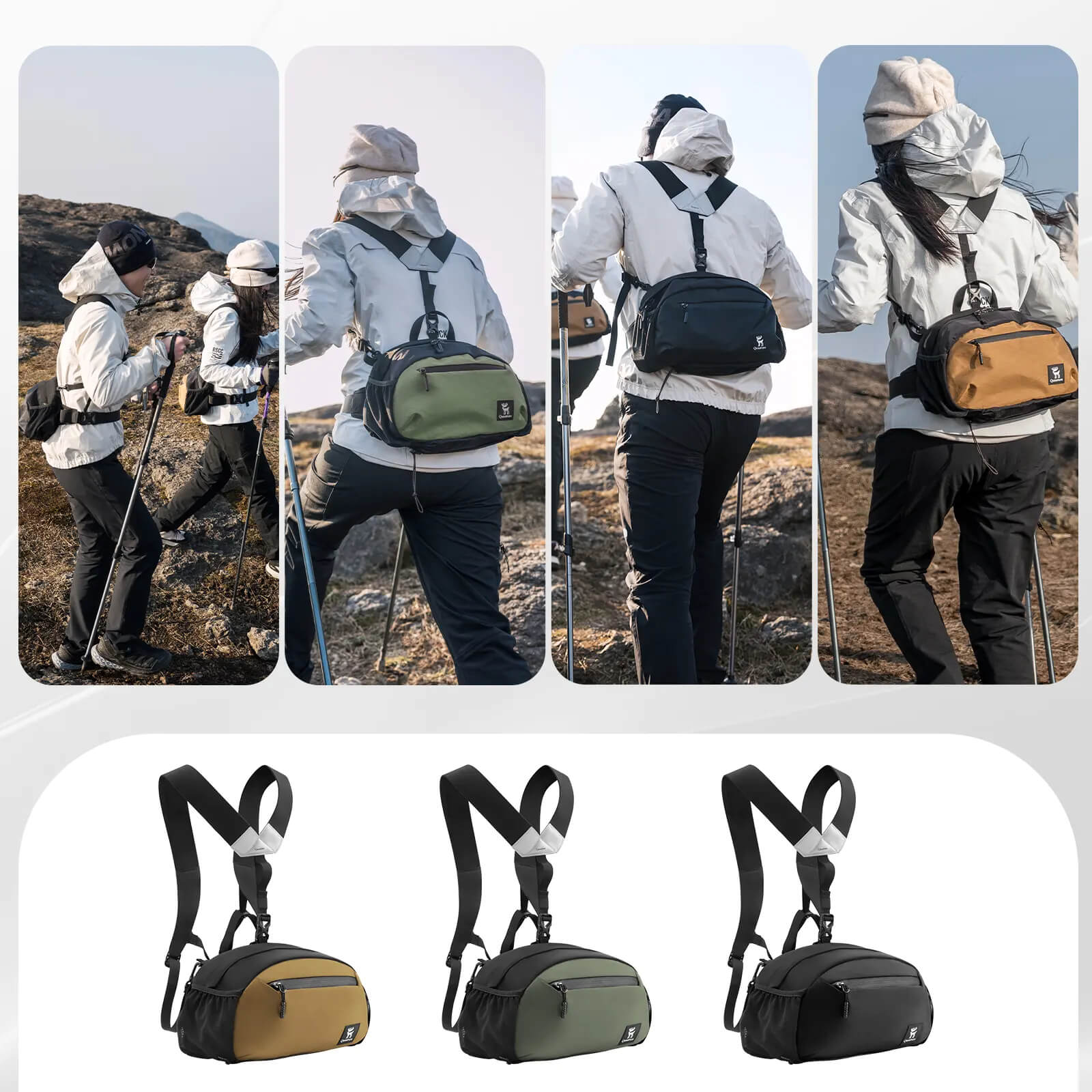 Water-repellent waist bag, suitable for outdoor rainy weather.
#color_black