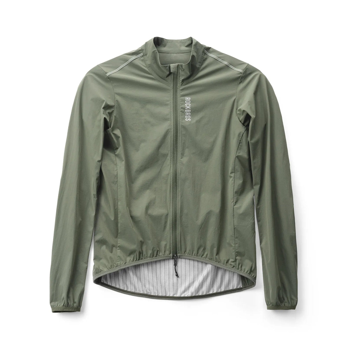 ROCKBROS lightweight windproof cycling jacket with breathable mesh back.
#colour_green