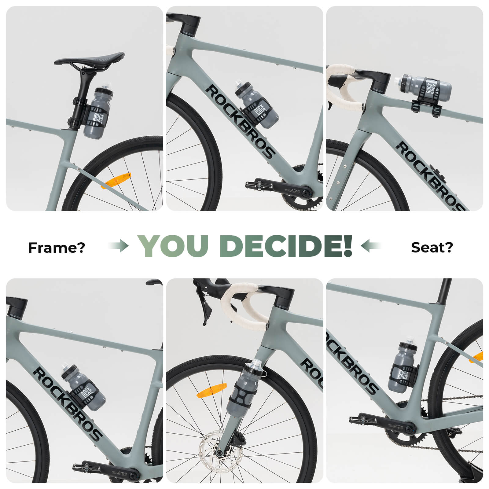 rockbros magnetic strap-on bike bottle cage for quick release and easy mounting.