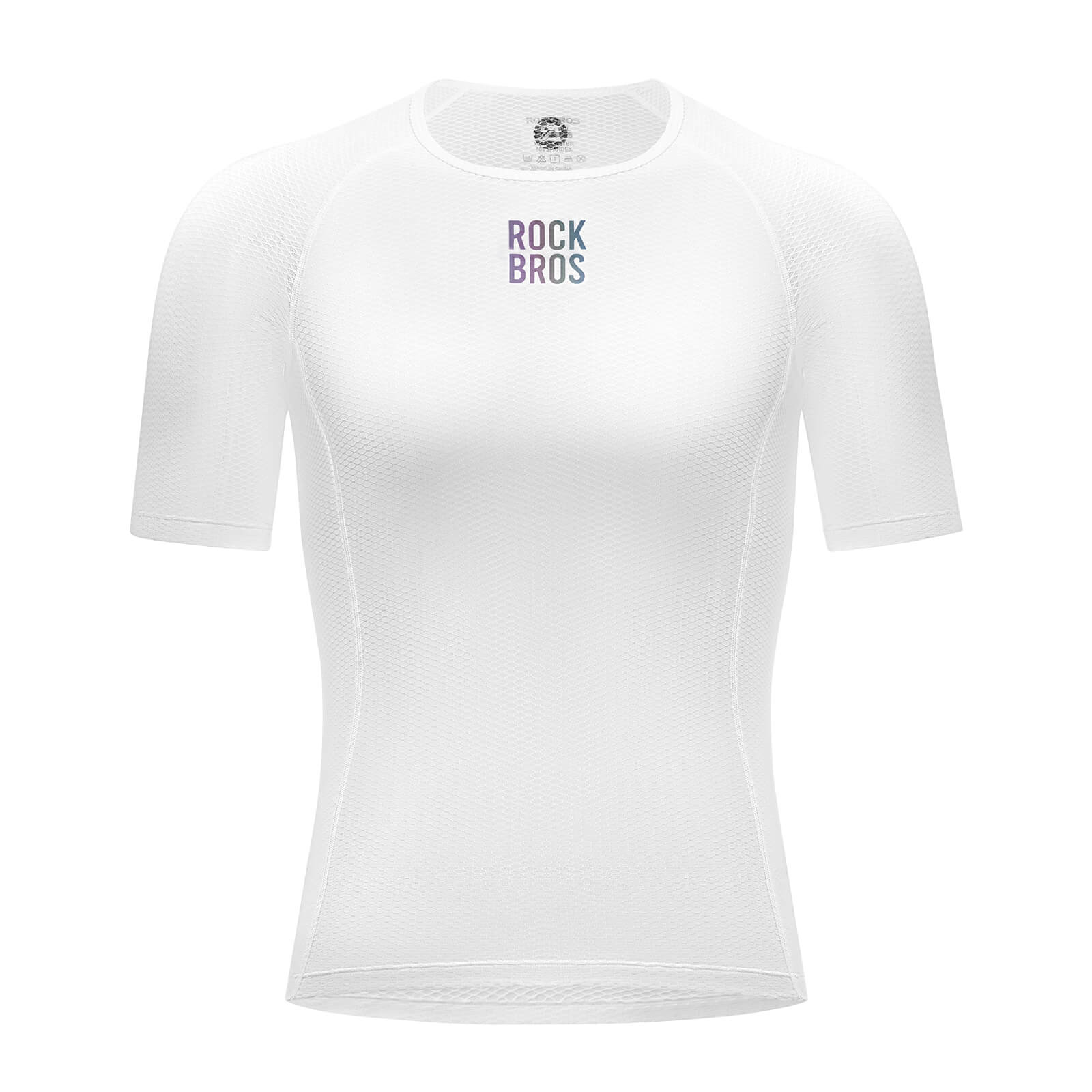 ROCKBROS moisture-wicking short sleeve base layer for gym training.