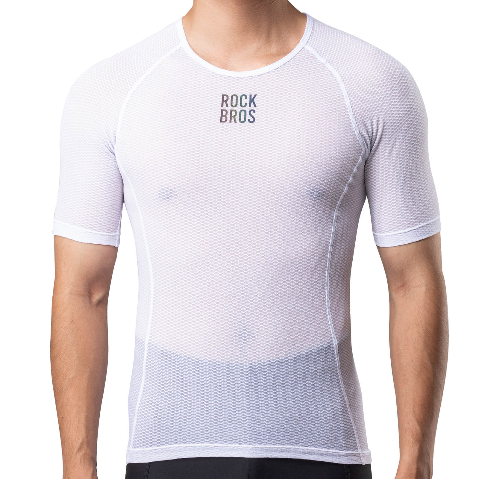 ROCKBROS moisture-wicking short sleeve base layer for gym training.