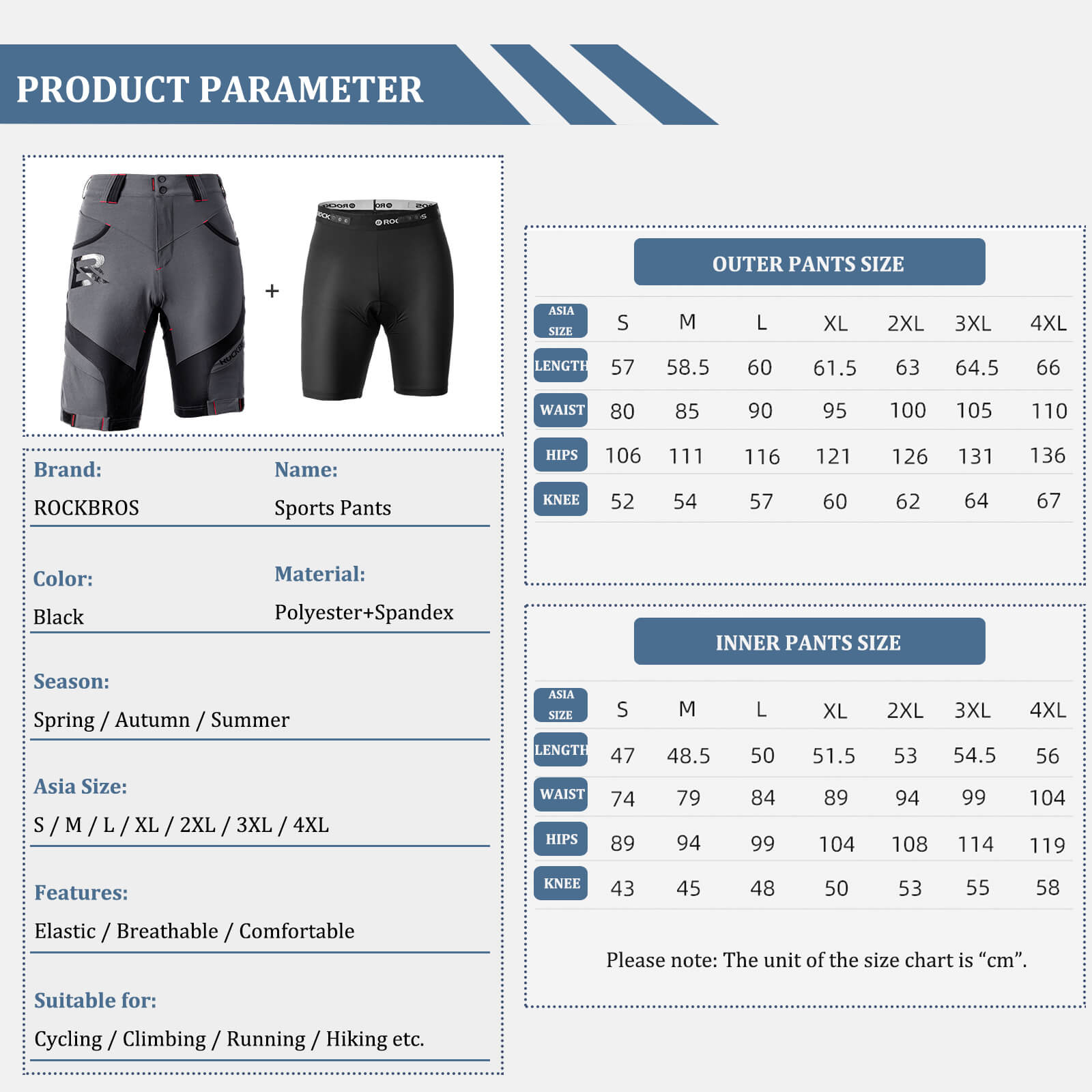 rockbros men’s compression cycling shorts with 4d padding.