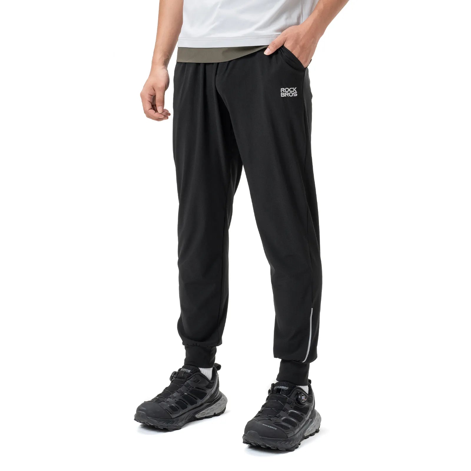 ROCKBROS Men's Breathable Cycling Pants with Tapered Fit and Ankle Cuffs - Professional Biking Trousers