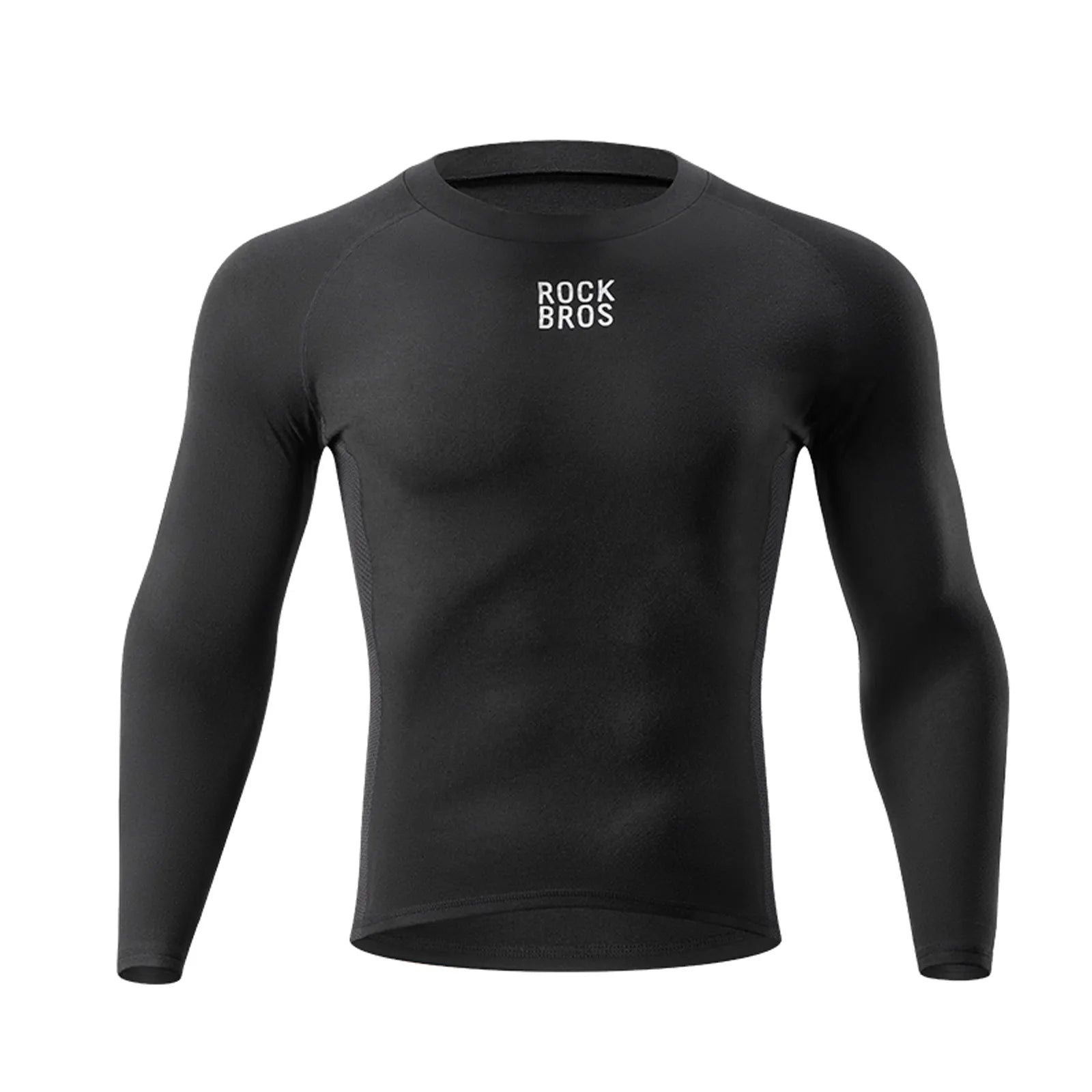 Rockbros Men's Thermal Cycling Base Layer Fleece-Lined Winter Riding Top Front View