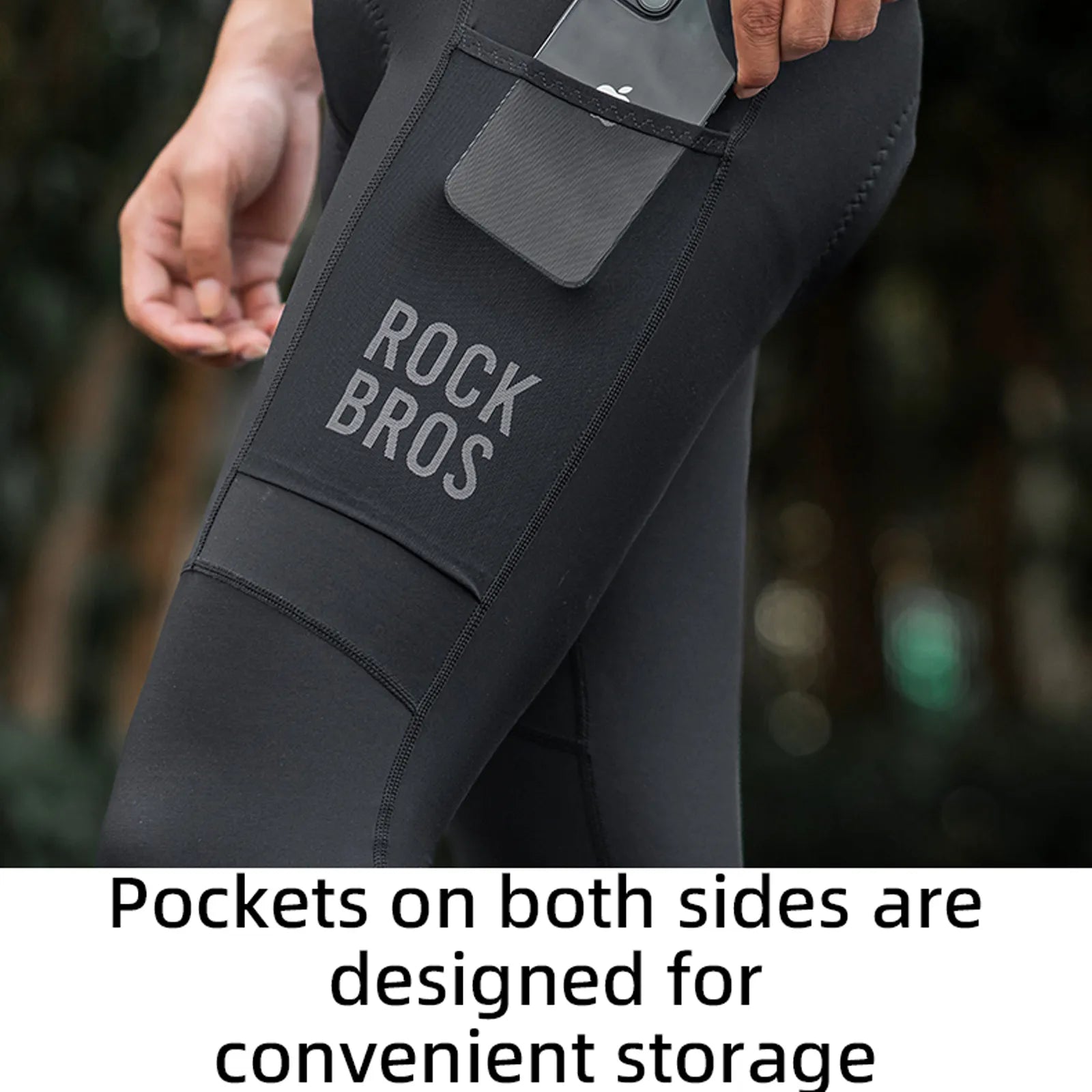 ROCKBROS Men's Lightweight Long Cycling Tights with Professional Dual-Density Protective Pad