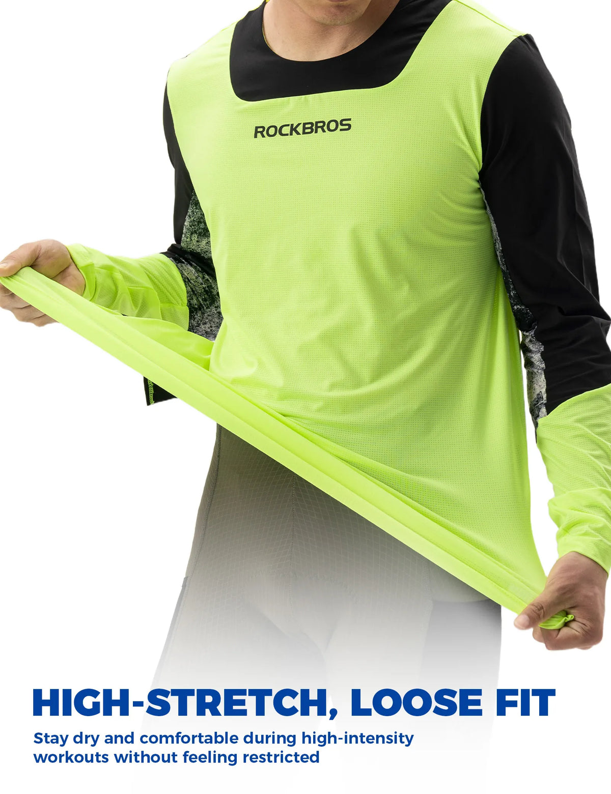 ROCKBROS men's MTB long sleeve trail jersey front view