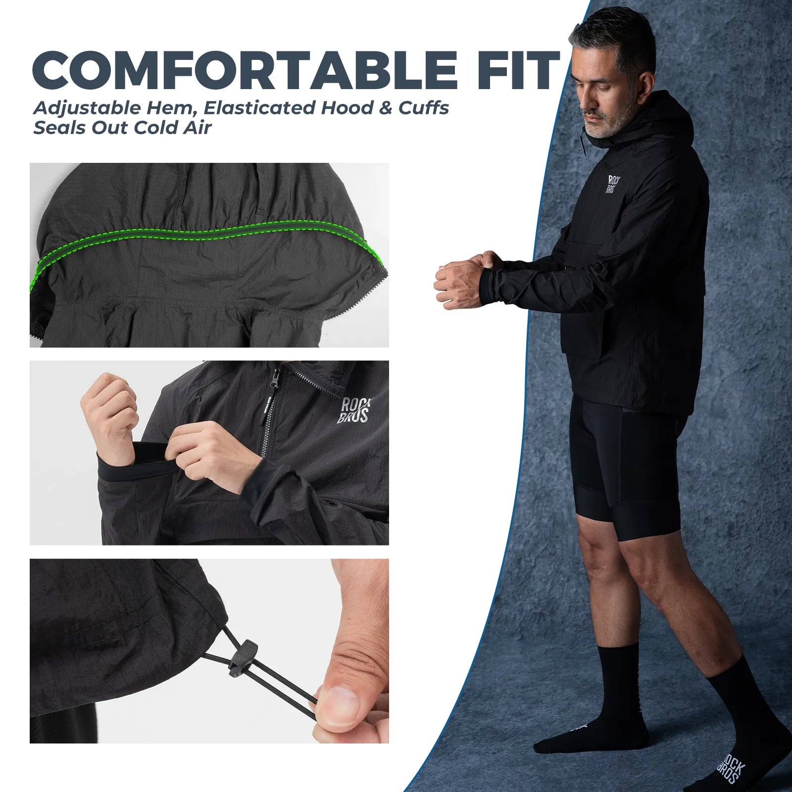 Rockbros Men's Multi-Purpose Cycling Jacket in Black - Urban Commuter Series