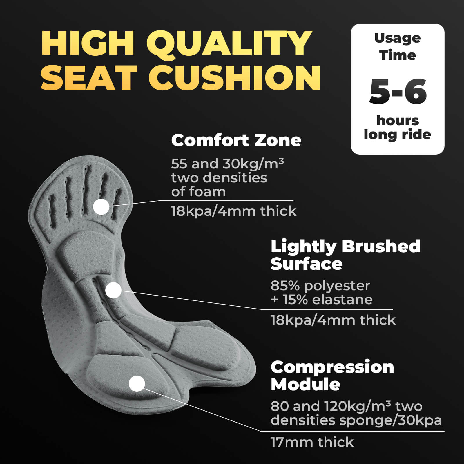 ROCKBROS men's padded MTB cycling shorts for mountain biking comfort.
#color_black