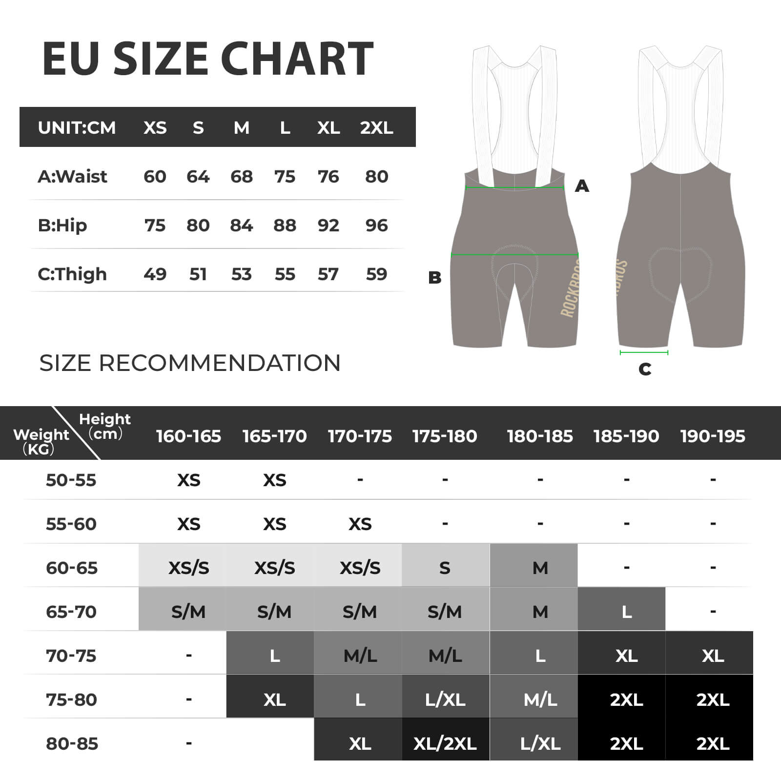 ROCKBROS men’s seamless summer cycling bib shorts with DOLOMITI WRIGHT pad.
#color_black