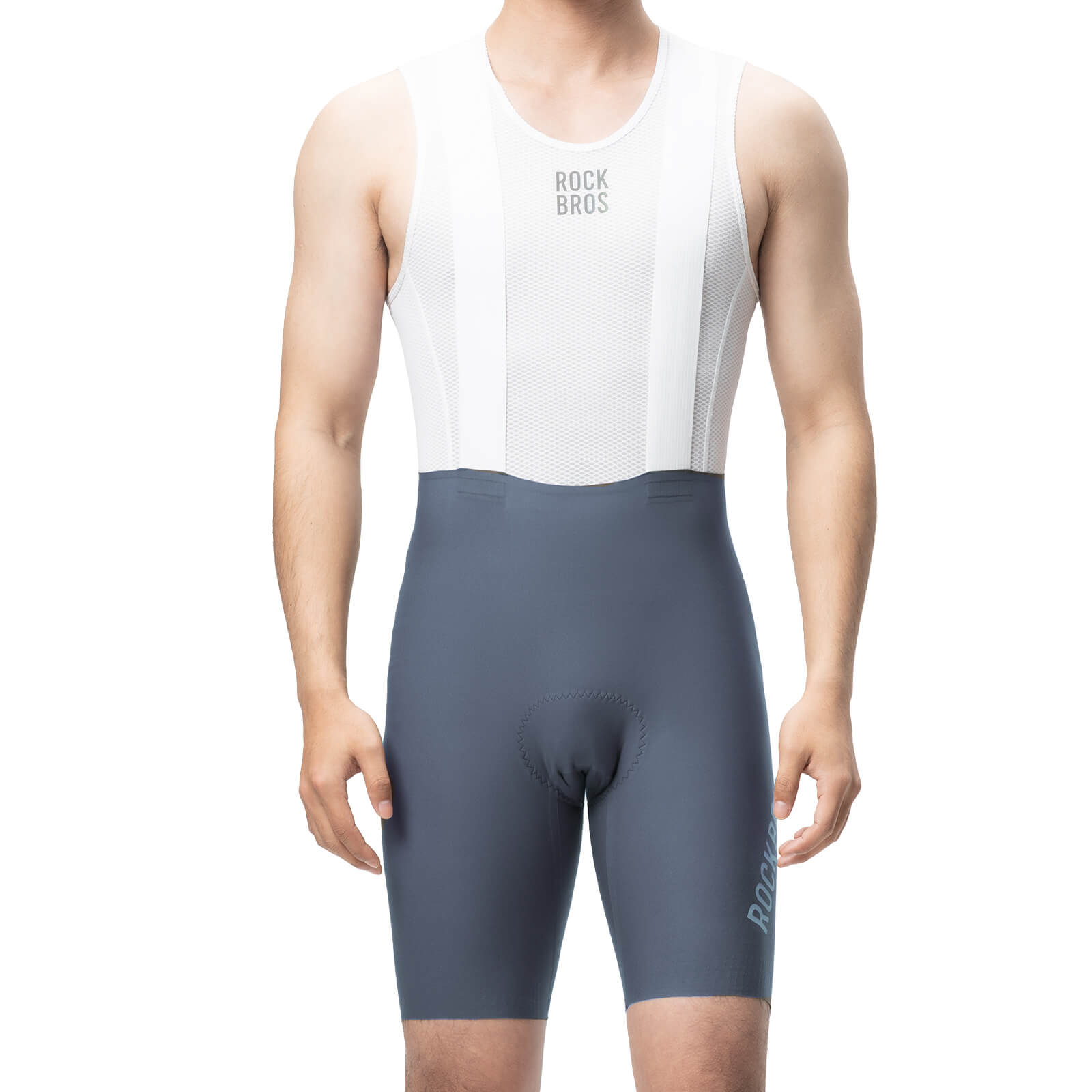 ROCKBROS men’s seamless summer cycling bib shorts with DOLOMITI WRIGHT pad.
#color_grey