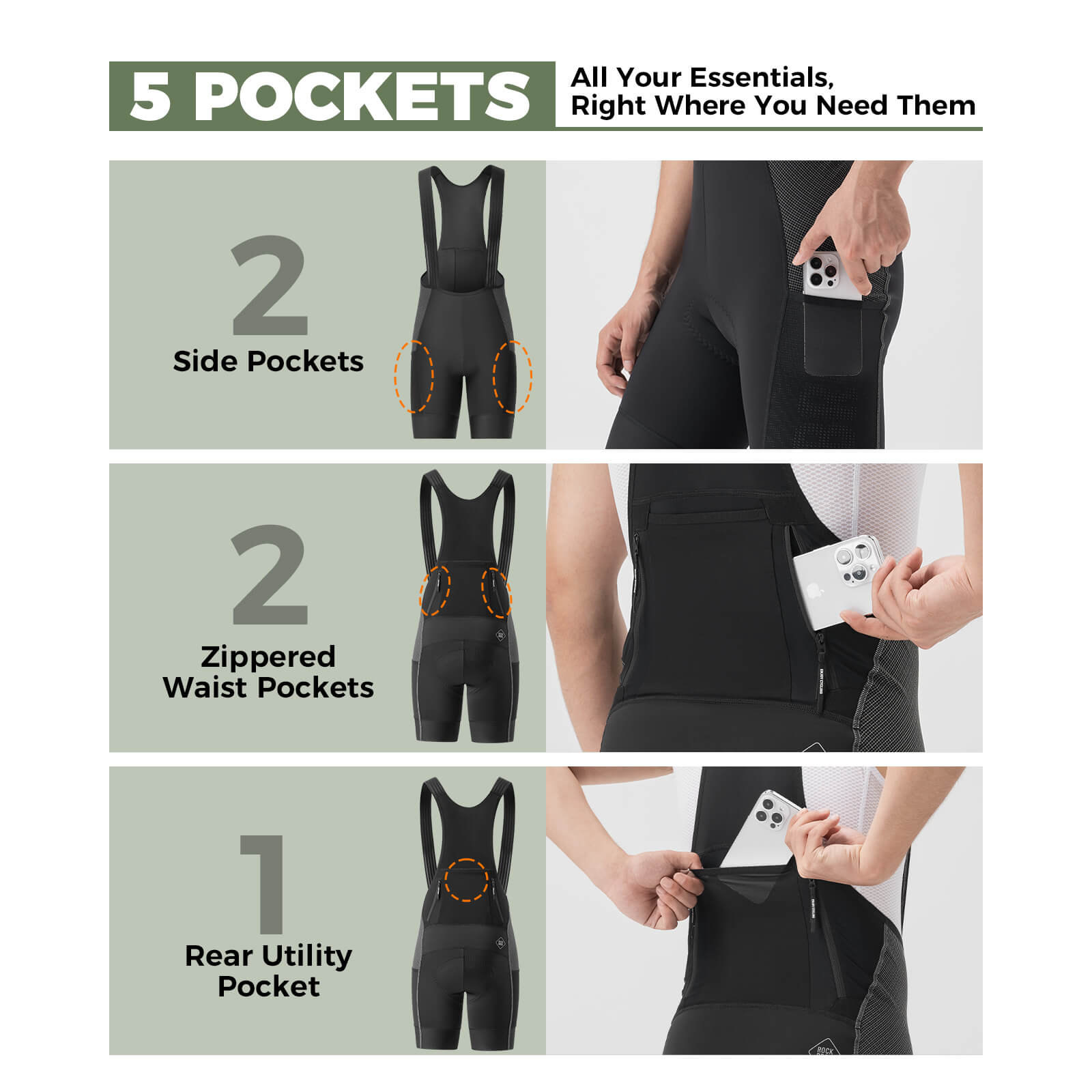 rockbros mens summer cycling bib shorts italian dual-arrow for road and mtb riding.