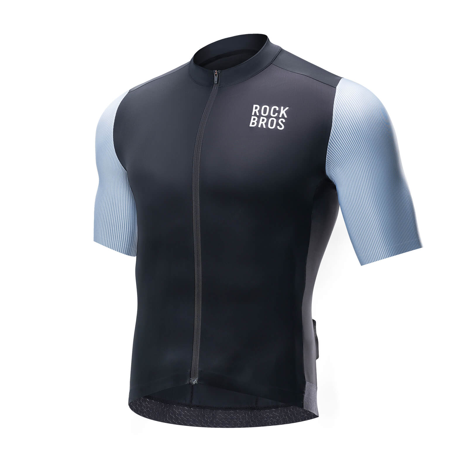 rockbros men’s lightweight breathable cycling jersey for summer rides.
#color_black