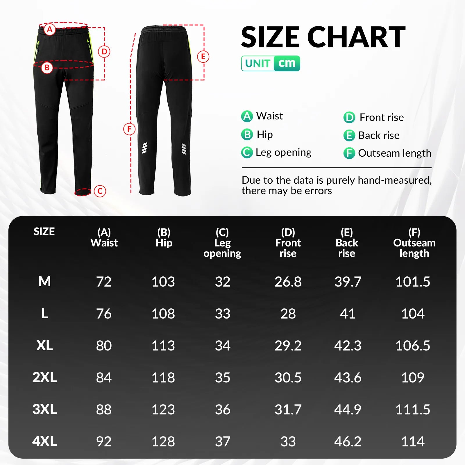 ROCKBROS Men's Windproof Cycling Pants with Soft Fleece Lining for Winter