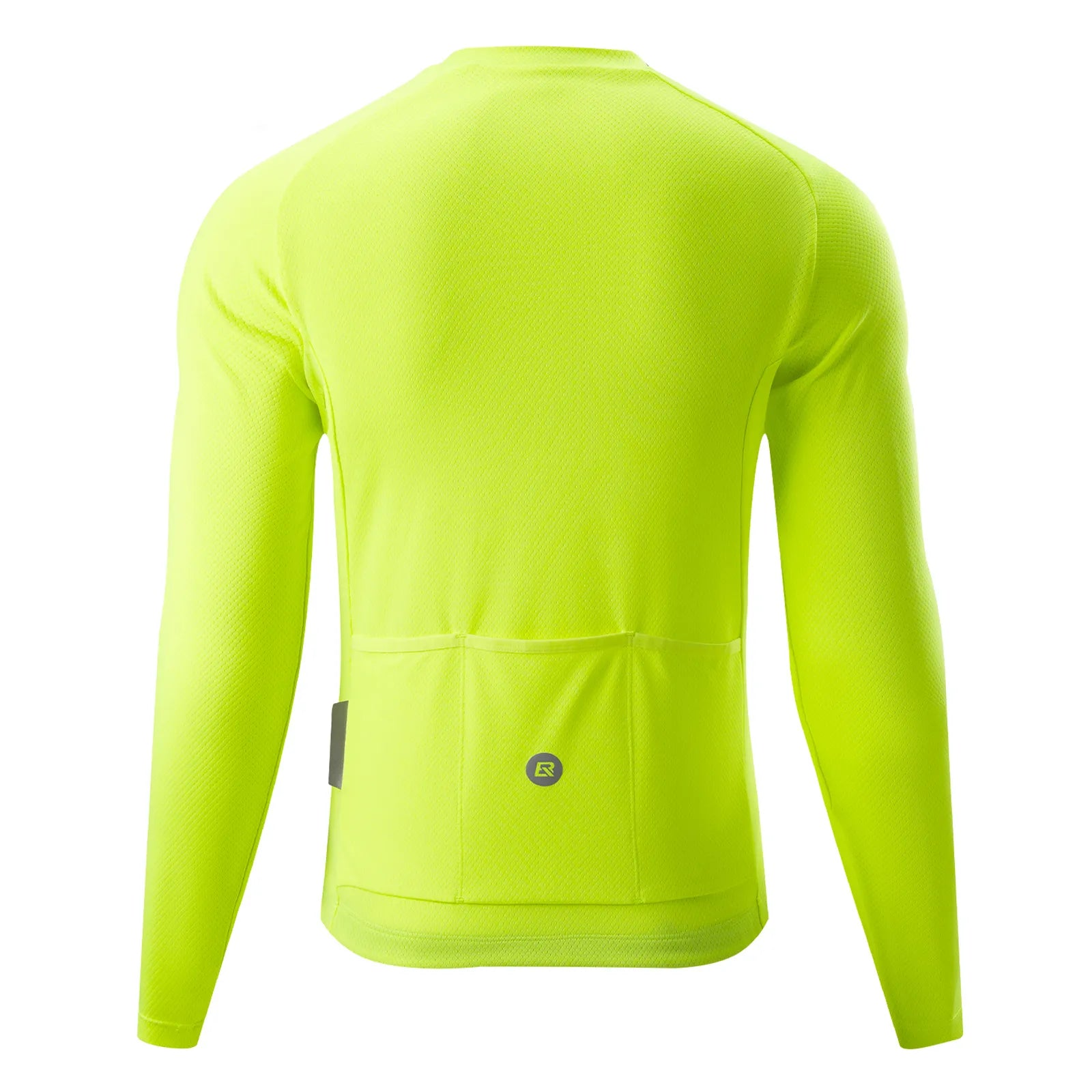 ROCKBROS Men's Zephyra Long Sleeve Cycling Jersey - Lightweight Breathable Half Zip Bike Shirt Front View.
#color_yellow