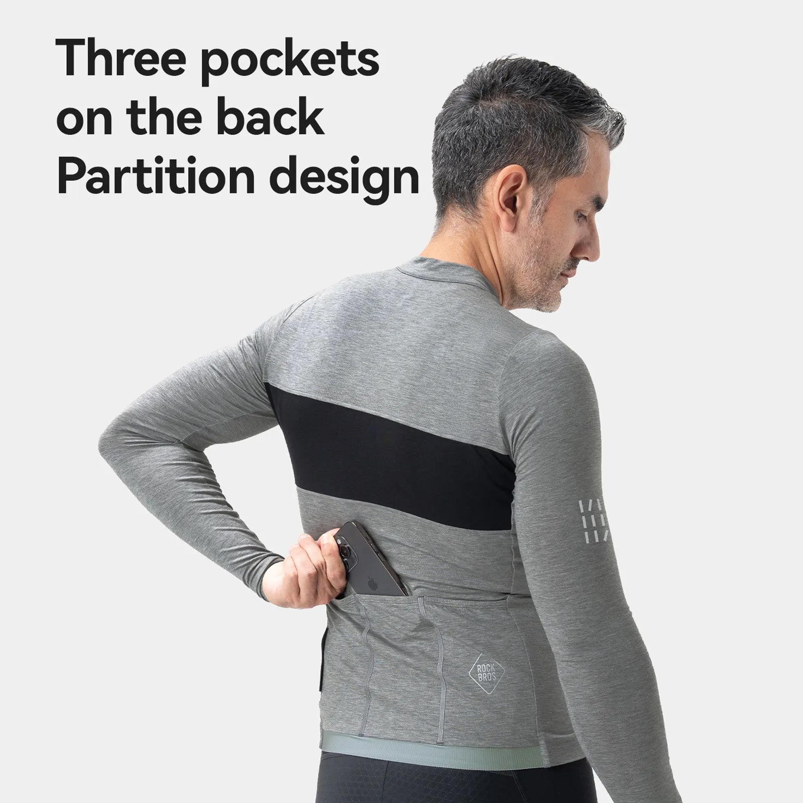 ROCKBROS Men's Merino Wool Long Sleeve Cycling Jersey - SoftTouch Series.
#color_bronze